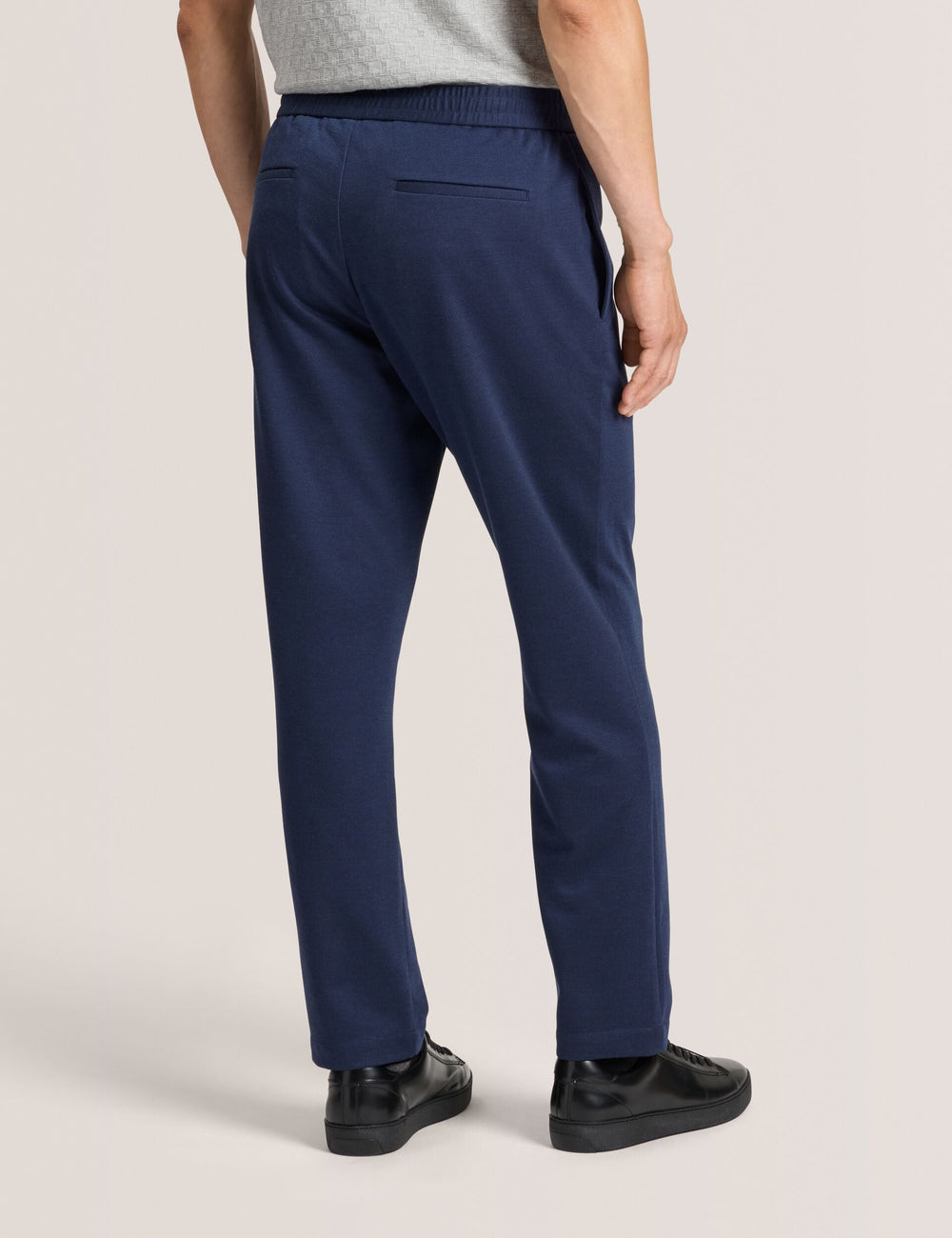 Men KNIT TWILL ELASTIC TROUSERS - Insignia Blue Heather - Ted Baker