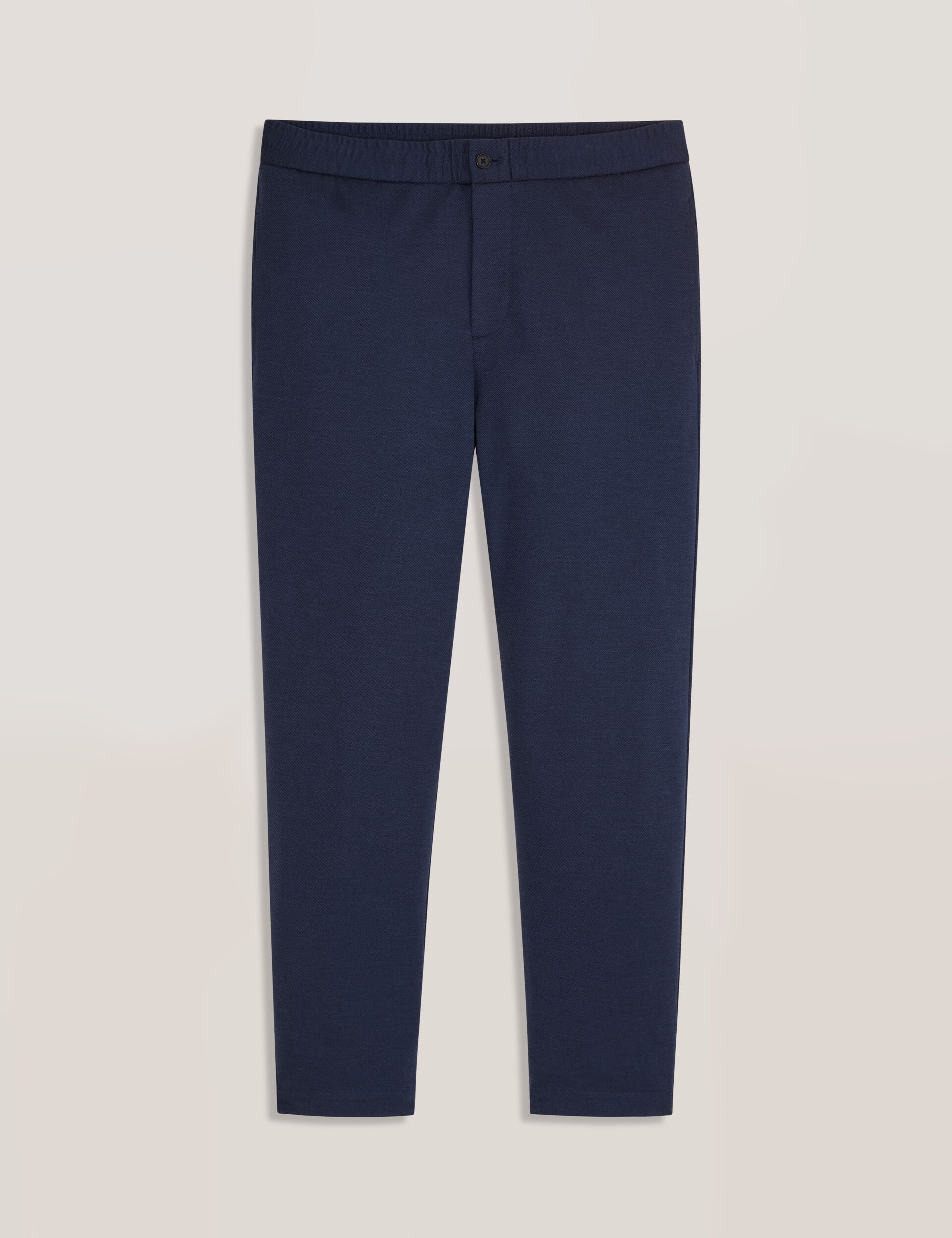 Men KNIT TWILL ELASTIC TROUSERS - Insignia Blue Heather - Ted Baker