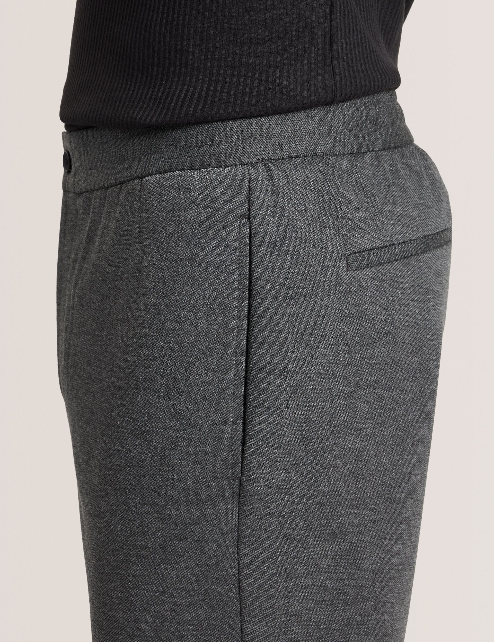 Men KNIT TWILL ELASTIC TROUSERS - Iron Gate Heather - Ted Baker