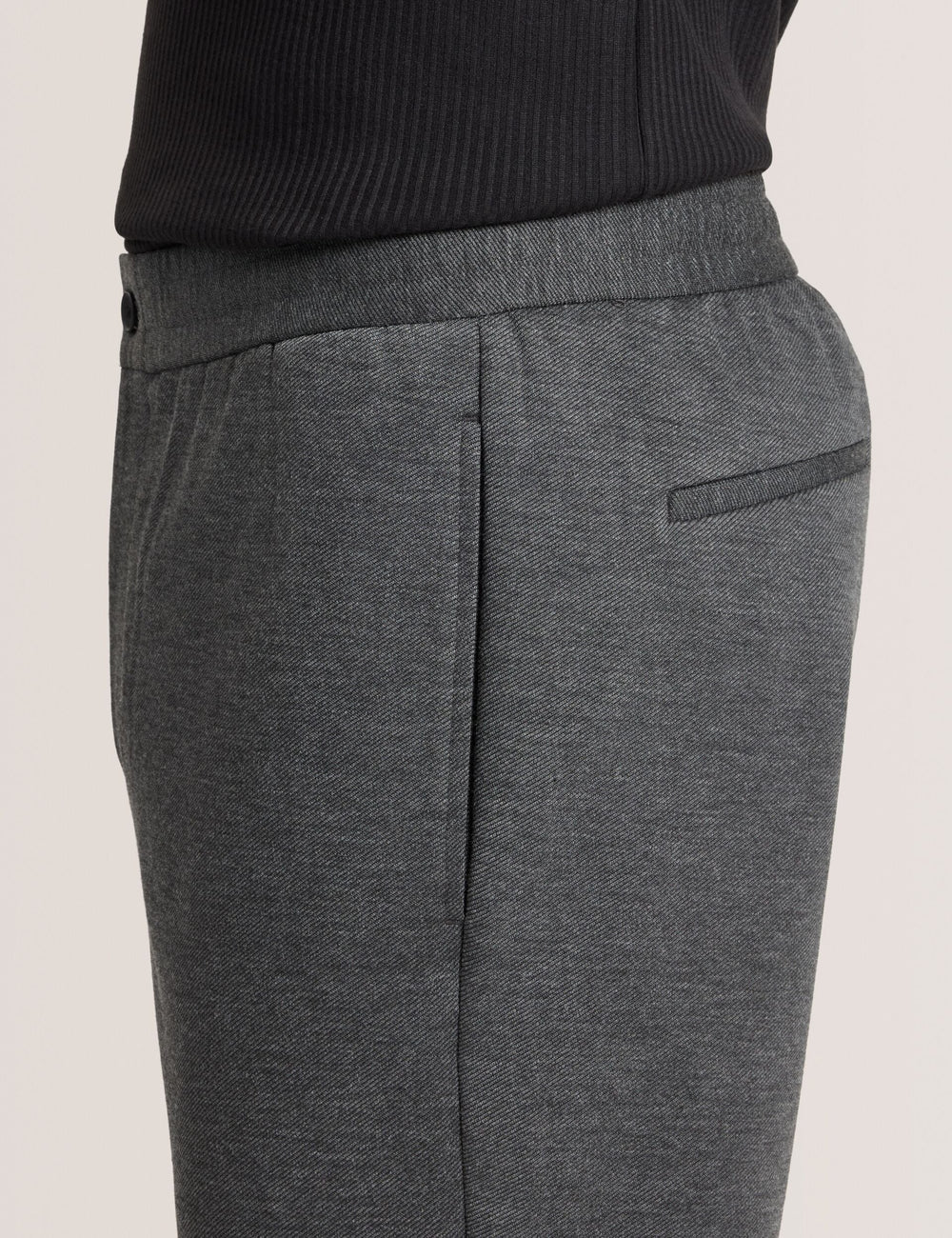 Men KNIT TWILL ELASTIC TROUSERS - Iron Gate Heather - Ted Baker