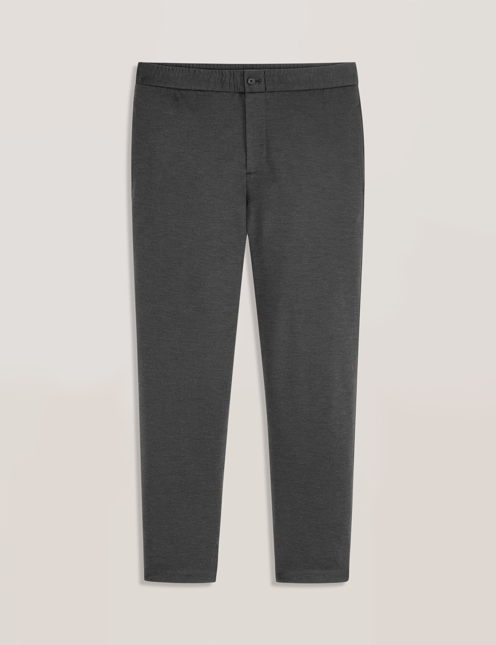 Men KNIT TWILL ELASTIC TROUSERS - Iron Gate Heather - Ted Baker