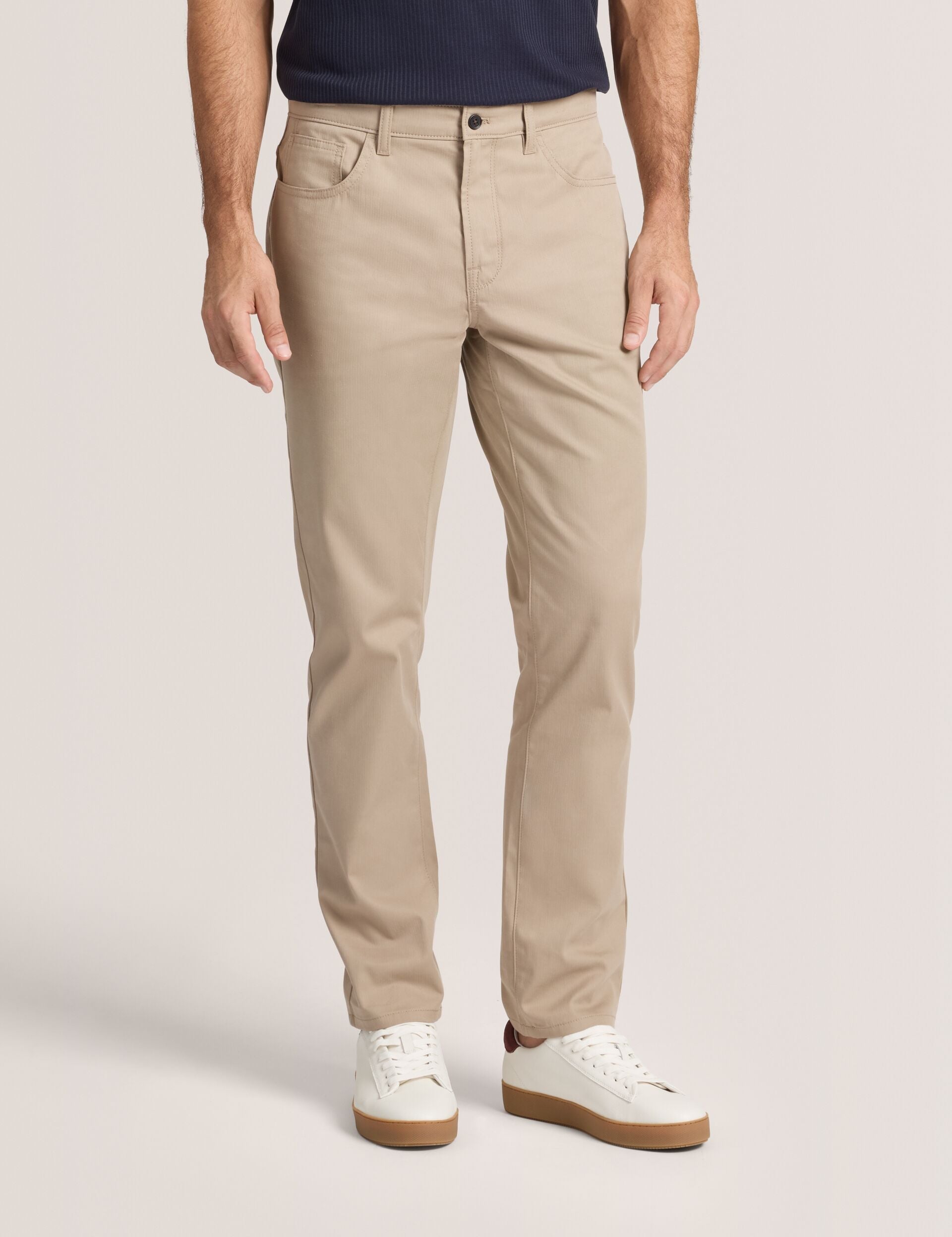Men COMPACT HERRINGBONE TROUSERS - Crockery - Ted Baker
