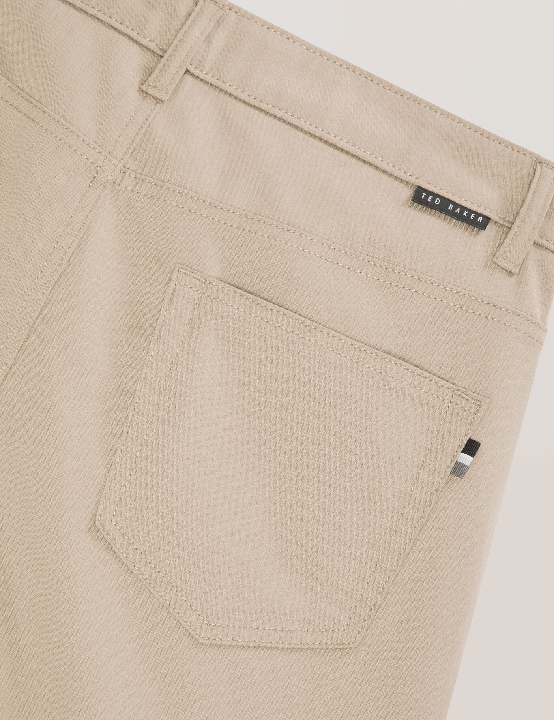 Men COMPACT HERRINGBONE TROUSERS - Crockery - Ted Baker