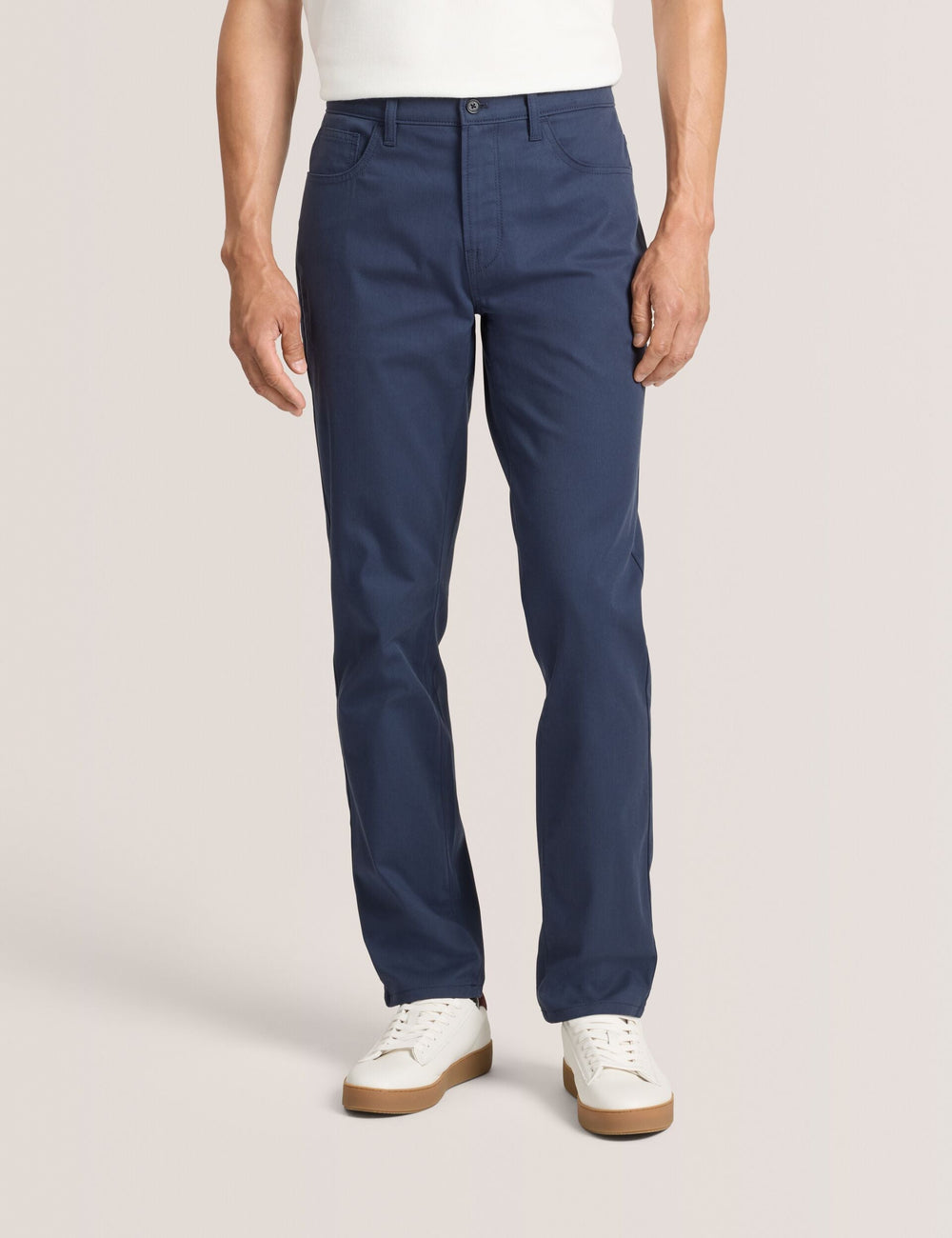 Men COMPACT HERRINGBONE TROUSERS - Blue Nights - Ted Baker