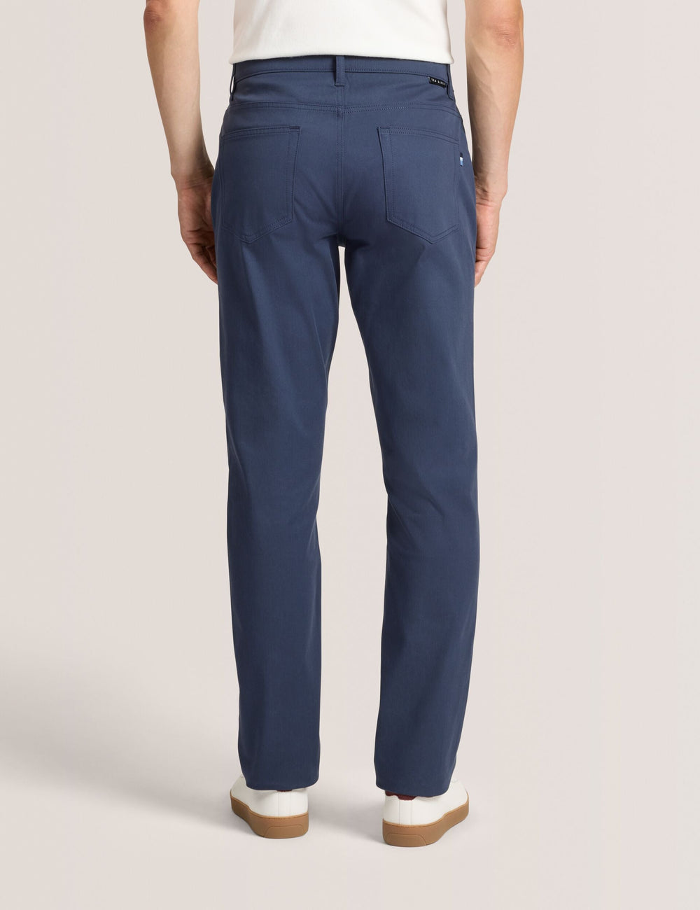 Men COMPACT HERRINGBONE TROUSERS - Blue Nights - Ted Baker