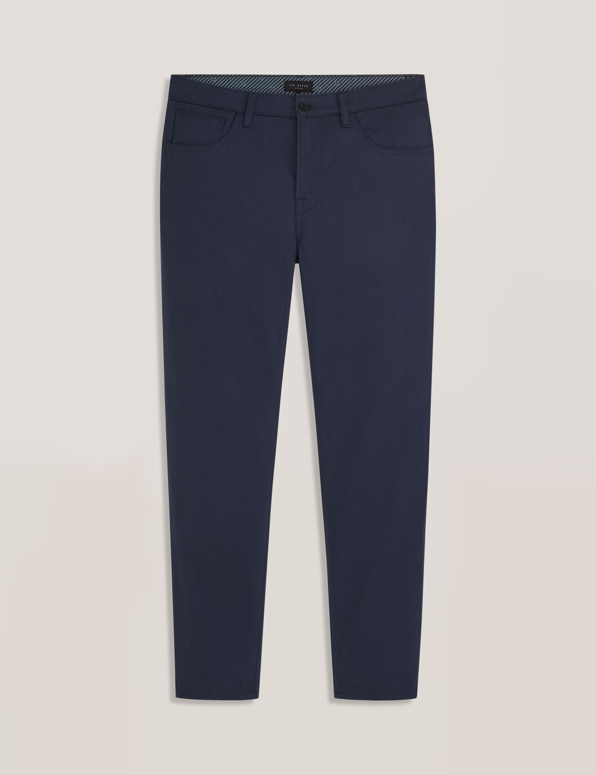 Men COMPACT HERRINGBONE TROUSERS - Blue Nights - Ted Baker