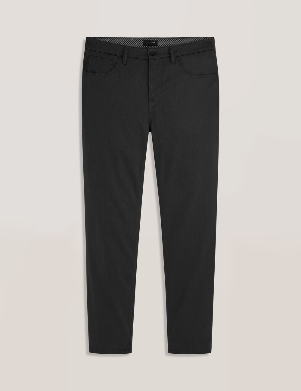 Men COMPACT HERRINGBONE TROUSERS - Black Beauty - Ted Baker