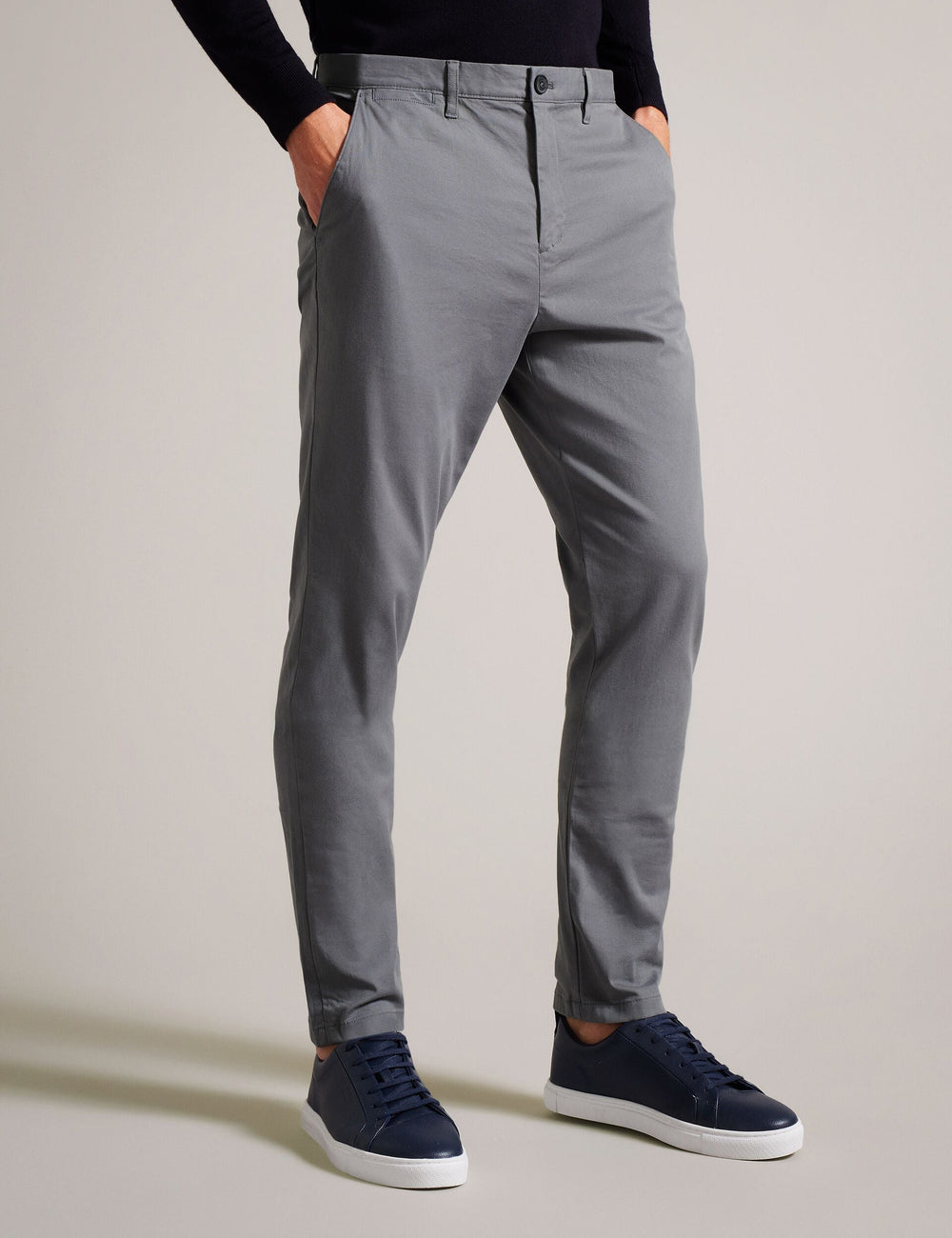 Men RYCE - Slim Fit Textured Cotton Blend Chinos - Ted Baker