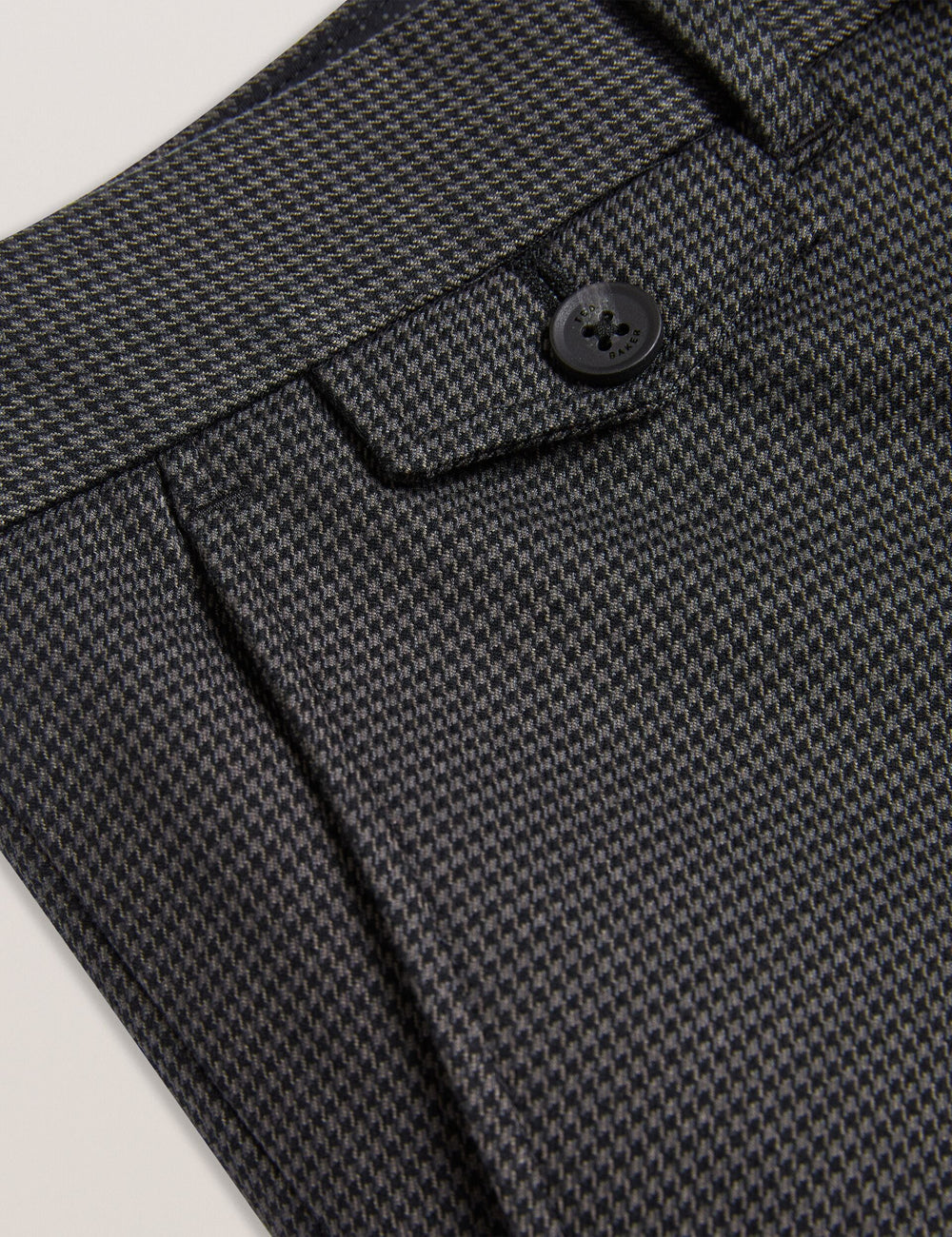 Men NOUNDS - Grey Puppytooth Check Slim Fit Pants - Ted Baker