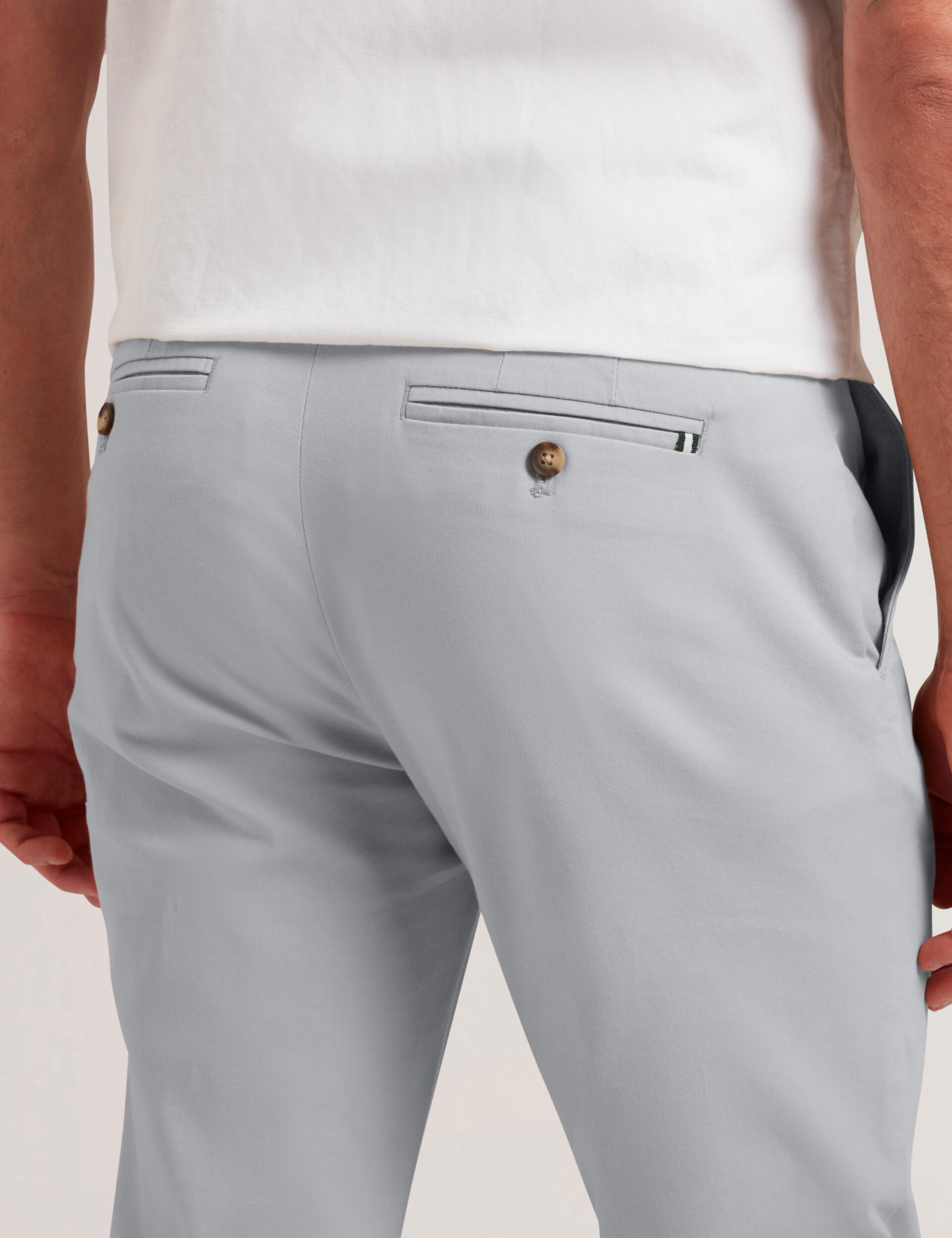 Men BATFORD - Grey Slim Fit Cotton Blend Chinos - Ted Baker
