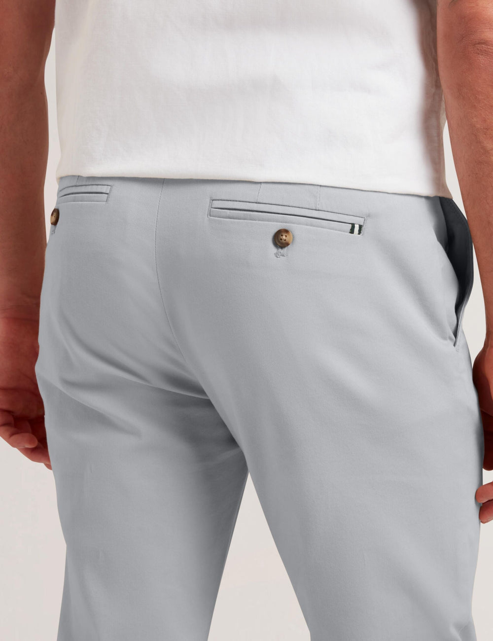 Men BATFORD - Grey Slim Fit Cotton Blend Chinos - Ted Baker