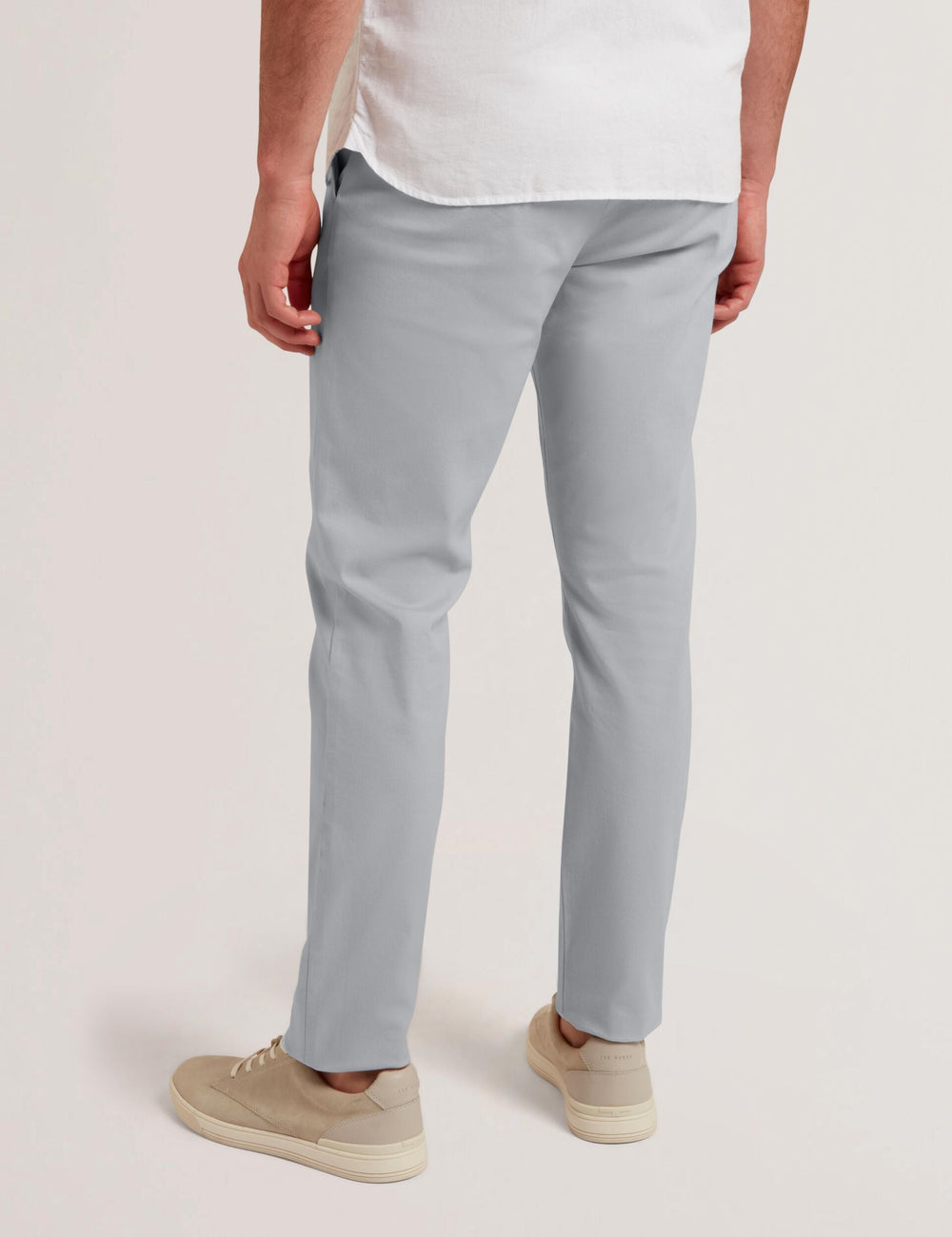 Men BATFORD - Grey Slim Fit Cotton Blend Chinos - Ted Baker