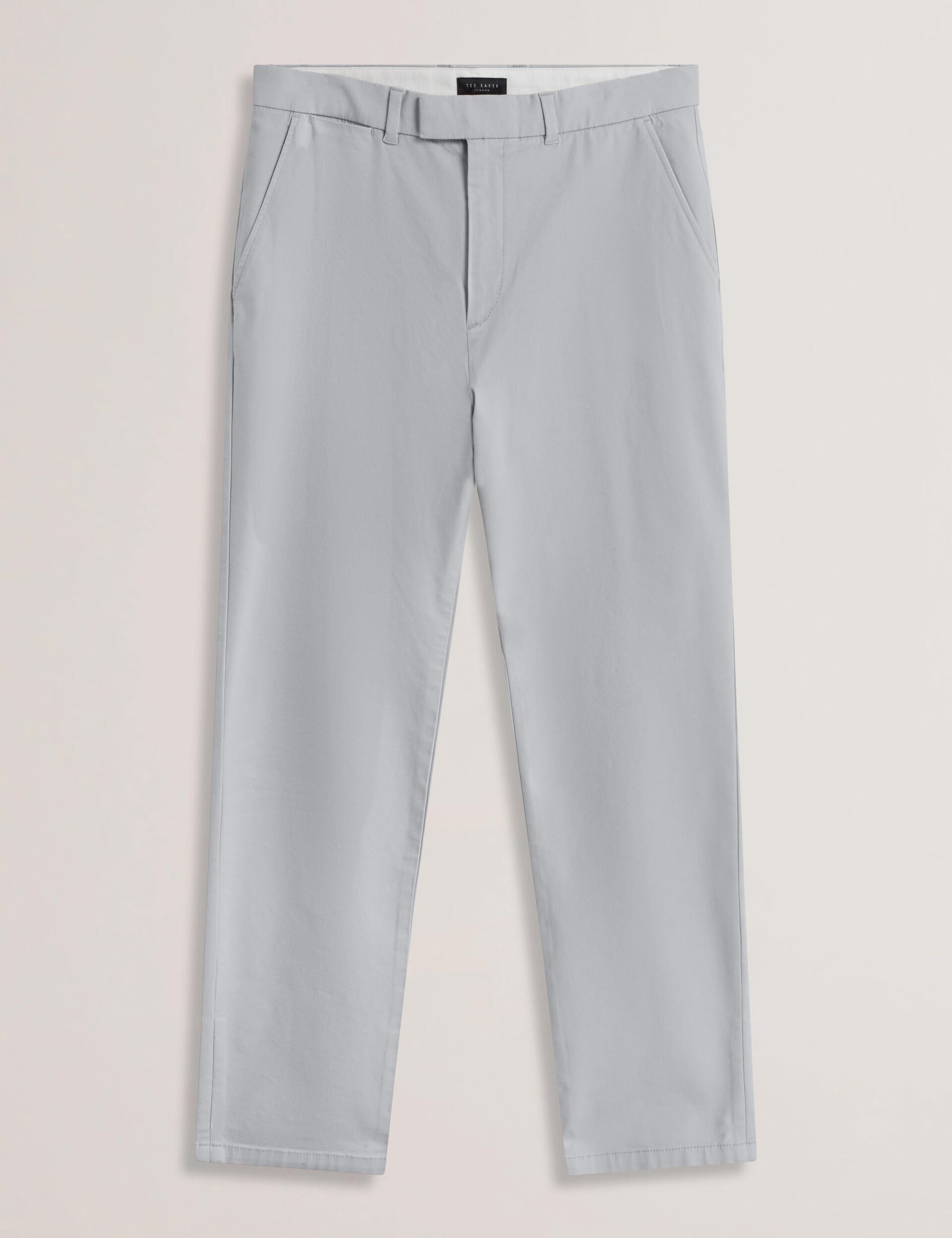 Men BATFORD - Grey Slim Fit Cotton Blend Chinos - Ted Baker