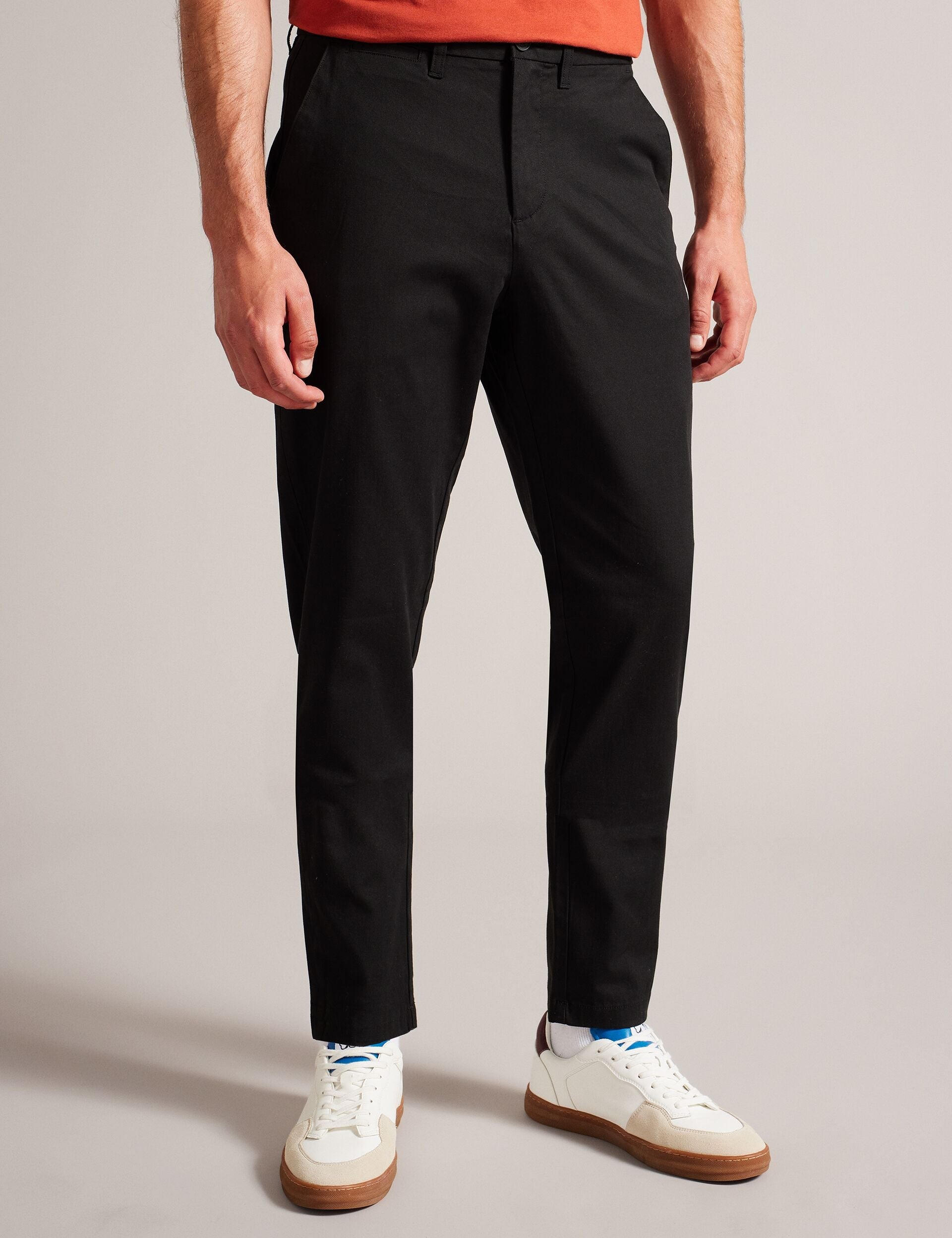 Men|Sale HAYBRN - Black Regular Fit Woven Texture Chinos - Ted Baker