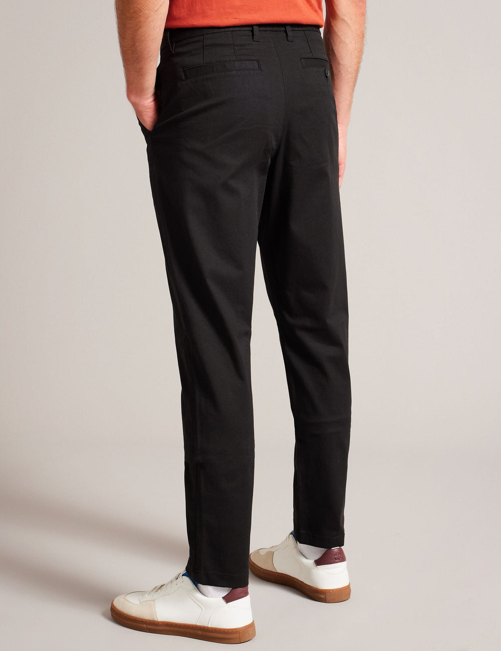 Men|Sale HAYBRN - Black Regular Fit Woven Texture Chinos - Ted Baker
