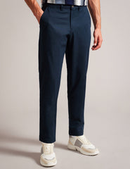 Men HAYBRN - Navy Regular Fit Woven Texture Chinos - Ted Baker