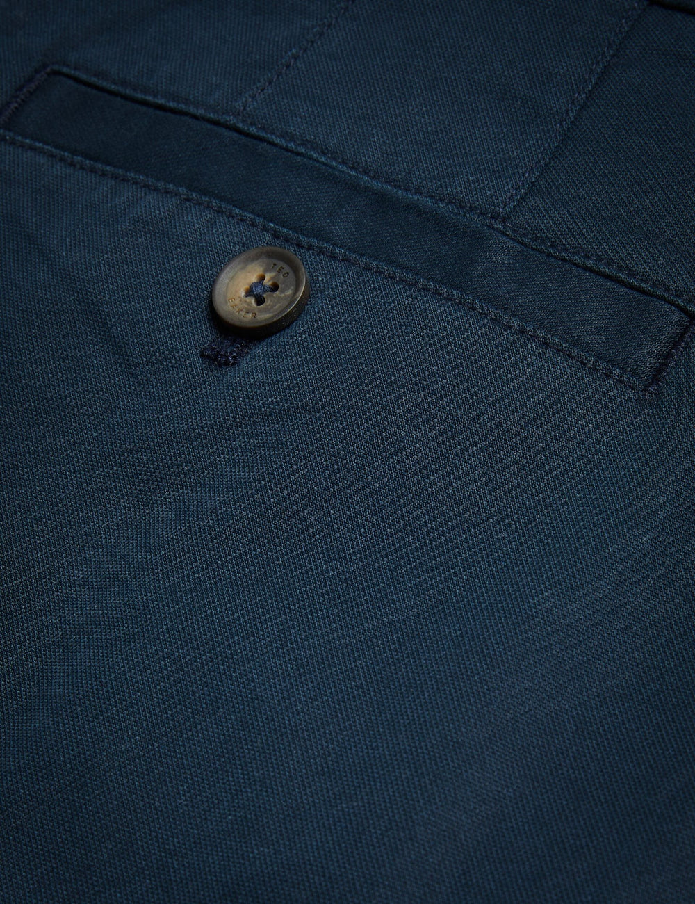 Men HAYBRN - Navy Regular Fit Woven Texture Chinos - Ted Baker