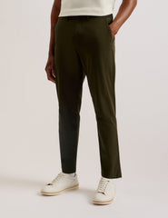 Men HAYBRN - Khaki Regular Fit Woven Texture Chinos - Ted Baker