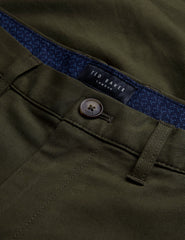 Men HAYBRN - Khaki Regular Fit Woven Texture Chinos - Ted Baker