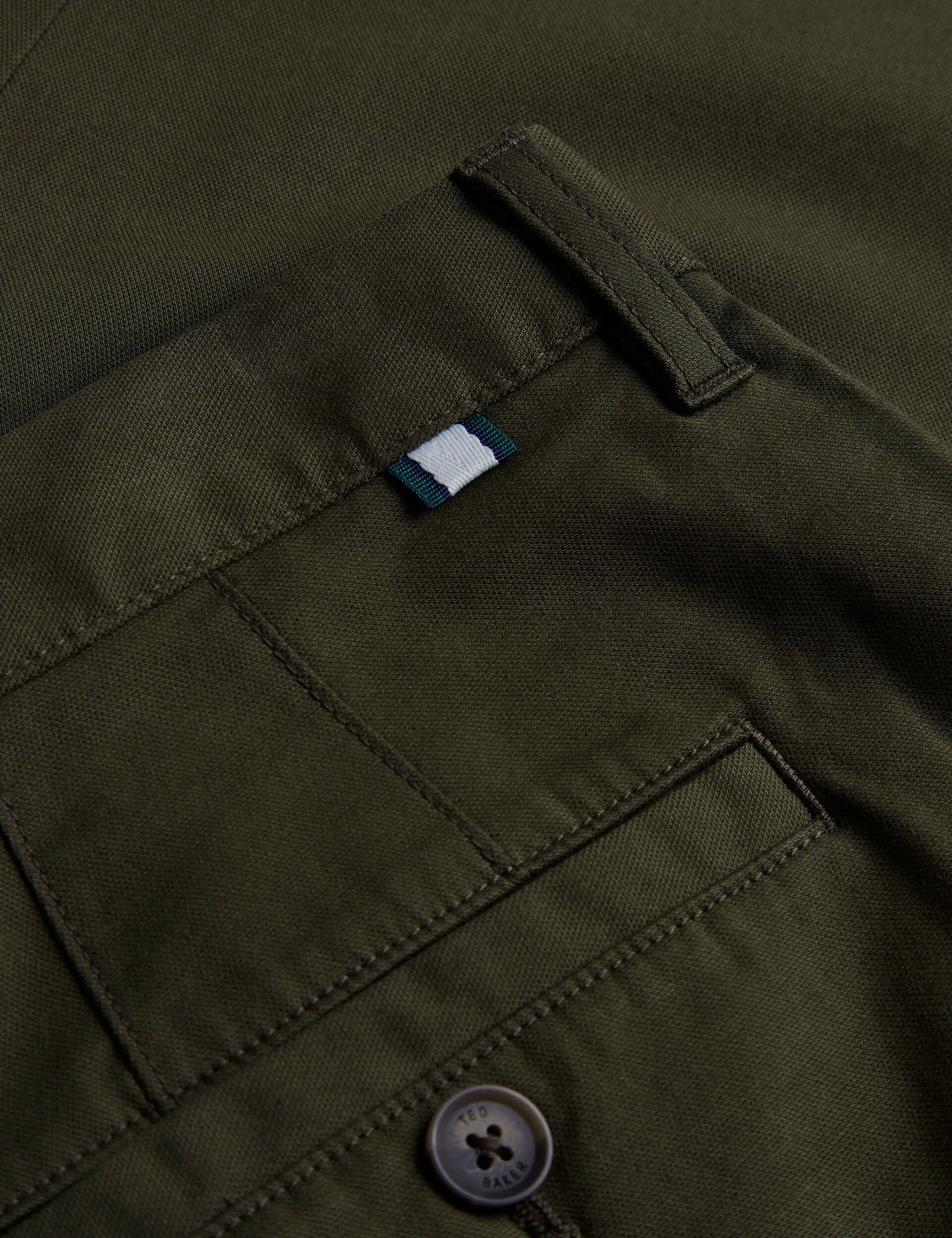 Men HAYBRN - Khaki Regular Fit Woven Texture Chinos - Ted Baker