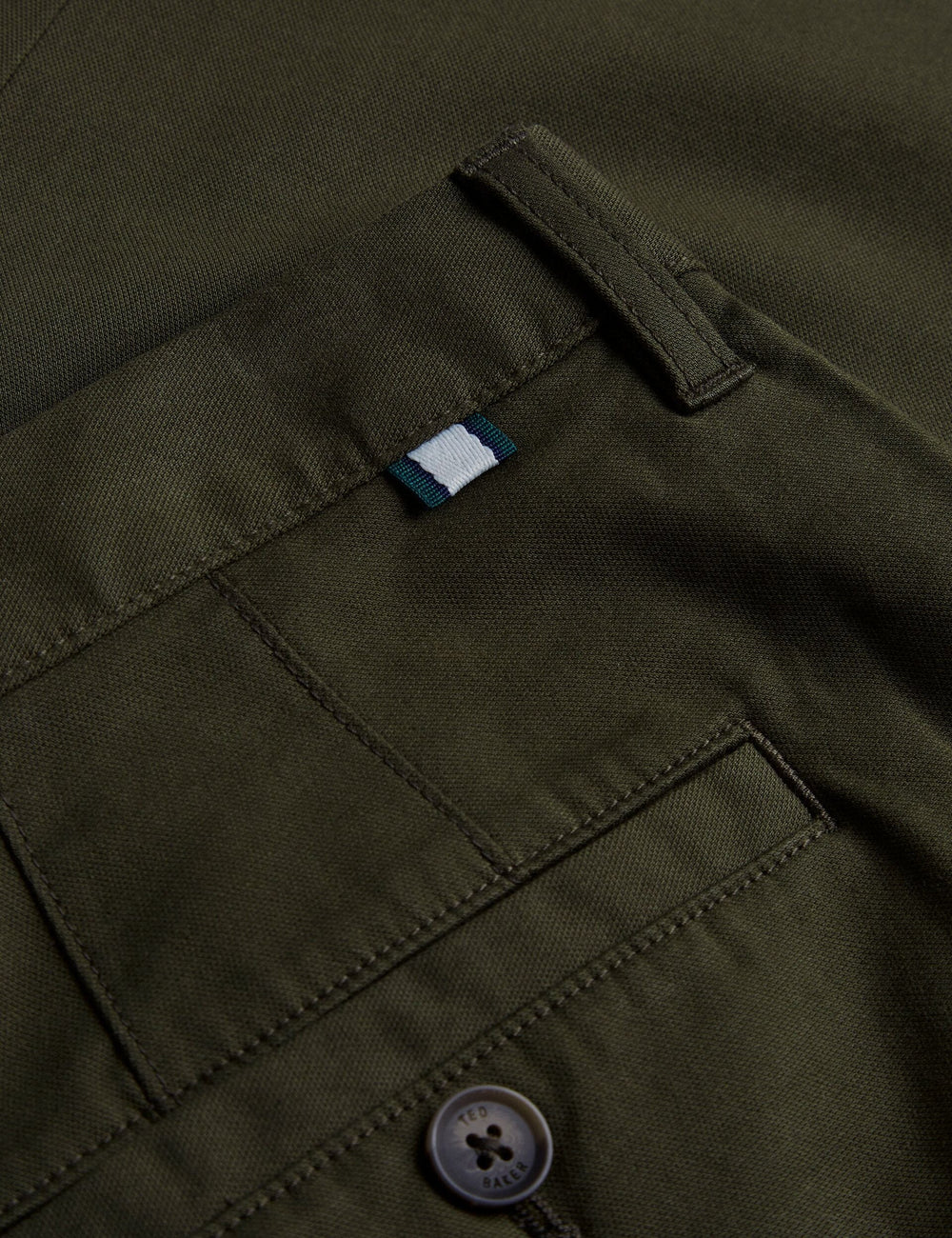 Men HAYBRN - Khaki Regular Fit Woven Texture Chinos - Ted Baker