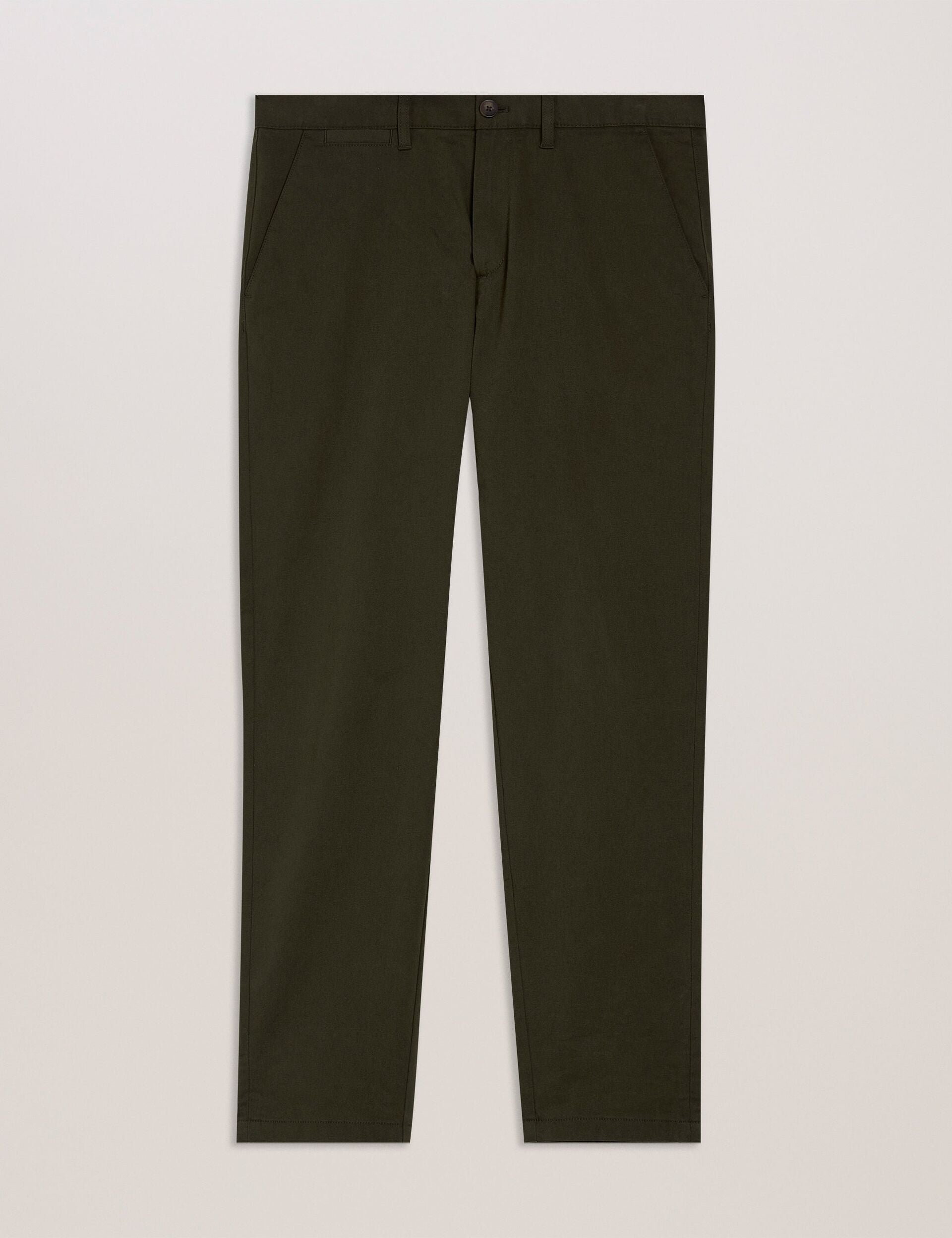 Men HAYBRN - Khaki Regular Fit Woven Texture Chinos - Ted Baker