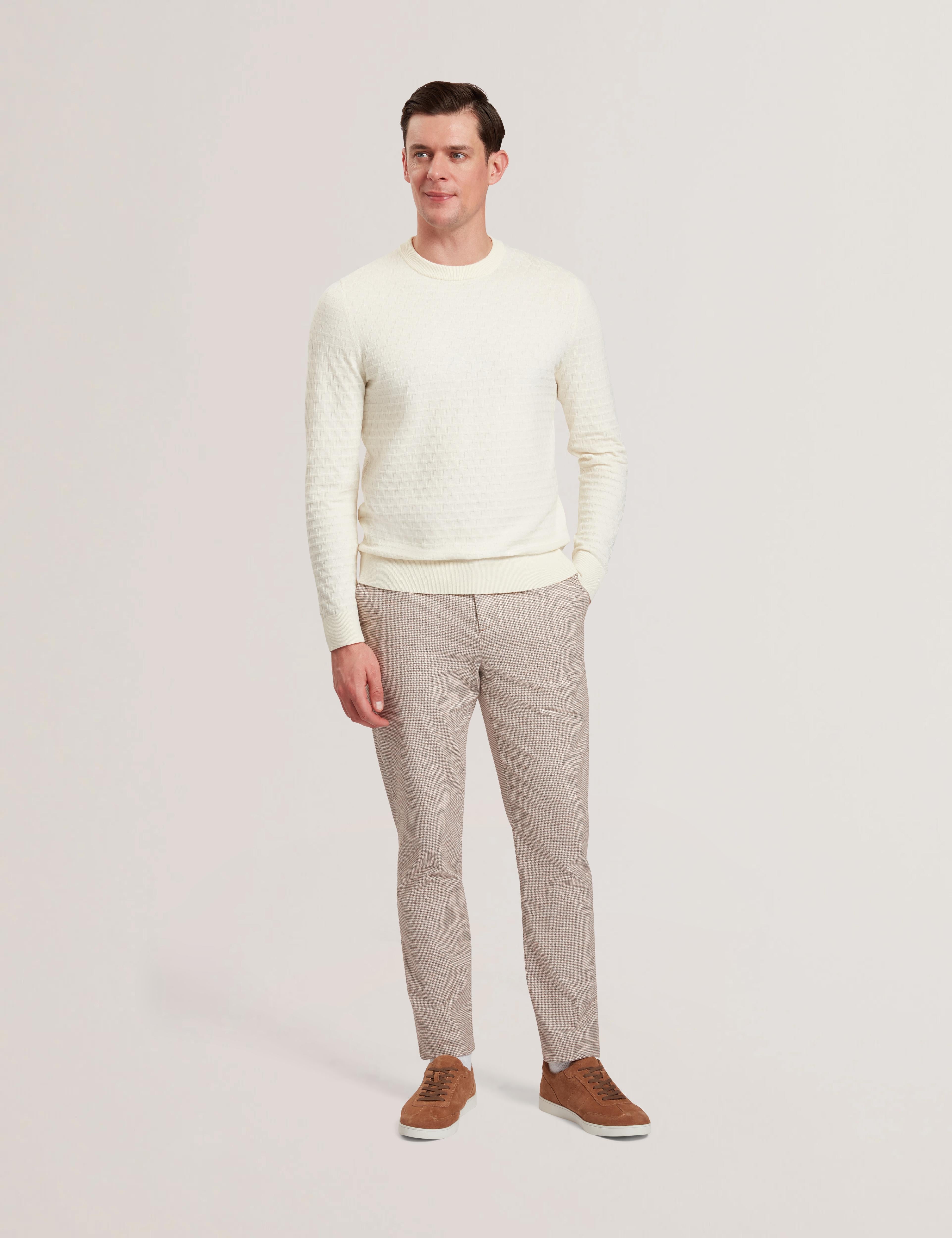 Men HANDLY - Micro Houndstooth Slim Fit Pants - Ted Baker