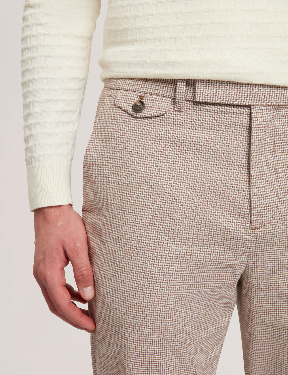 Men HANDLY - Micro Houndstooth Slim Fit Pants - Ted Baker