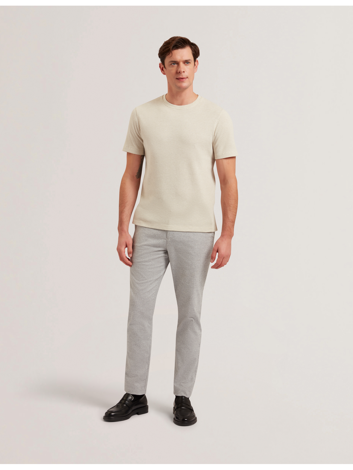 Men HANDLY - Micro Houndstooth Slim Fit Pants - Ted Baker