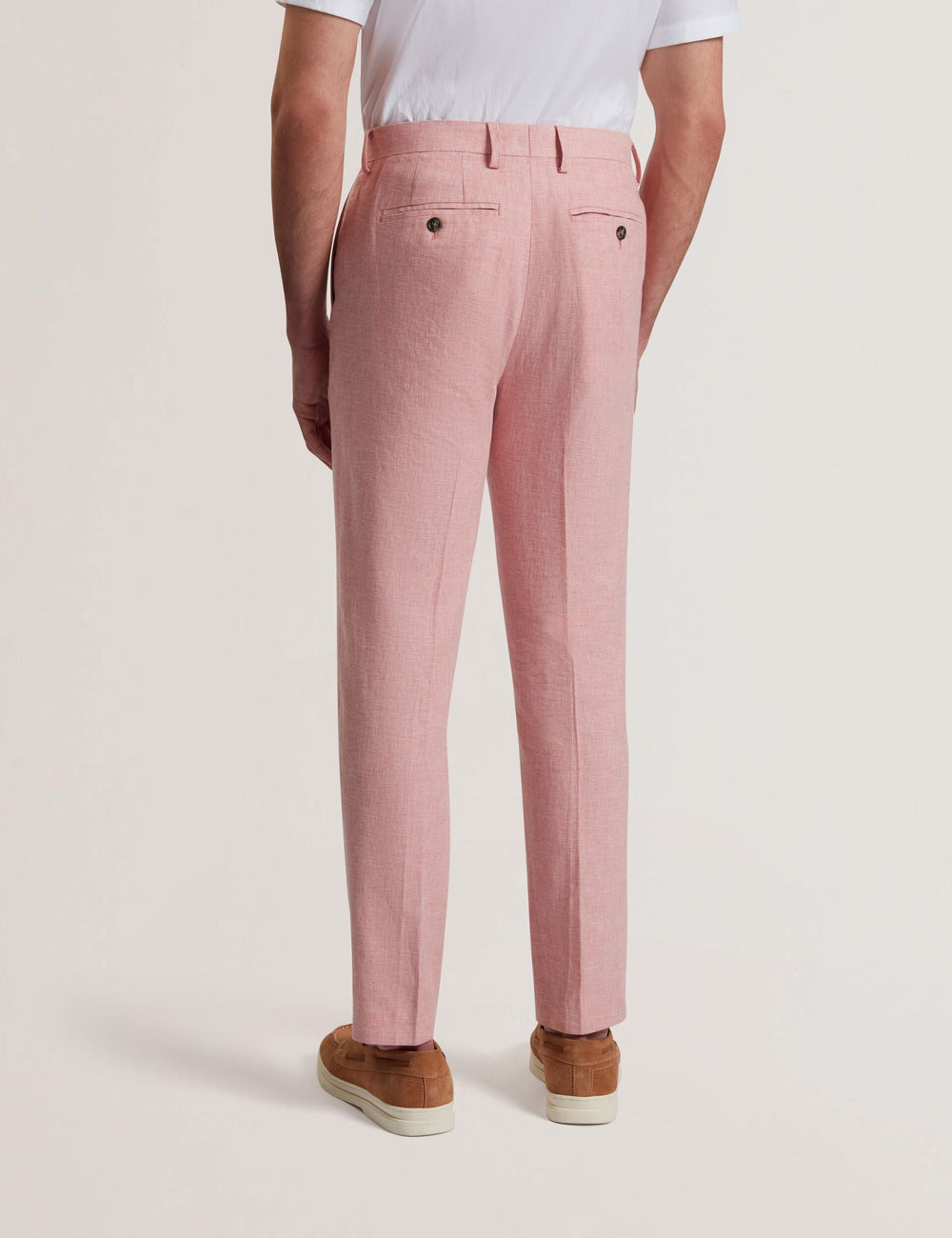 Men|Sale KENLEYT - Pink Linen Cotton Woven Dress Pants - Ted Baker