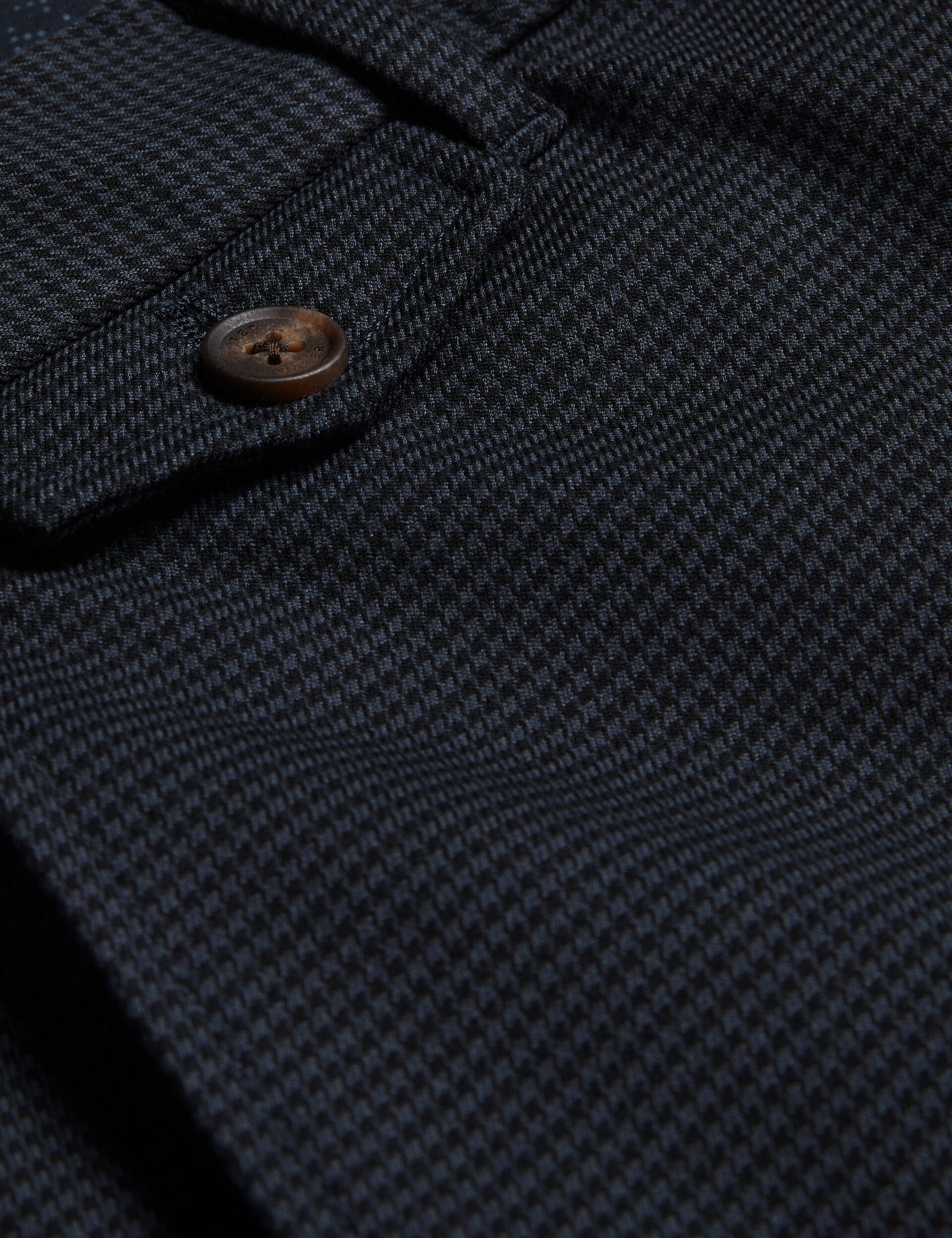 Men NOUNDS - Navy Puppytooth Check Slim Fit Pants - Ted Baker