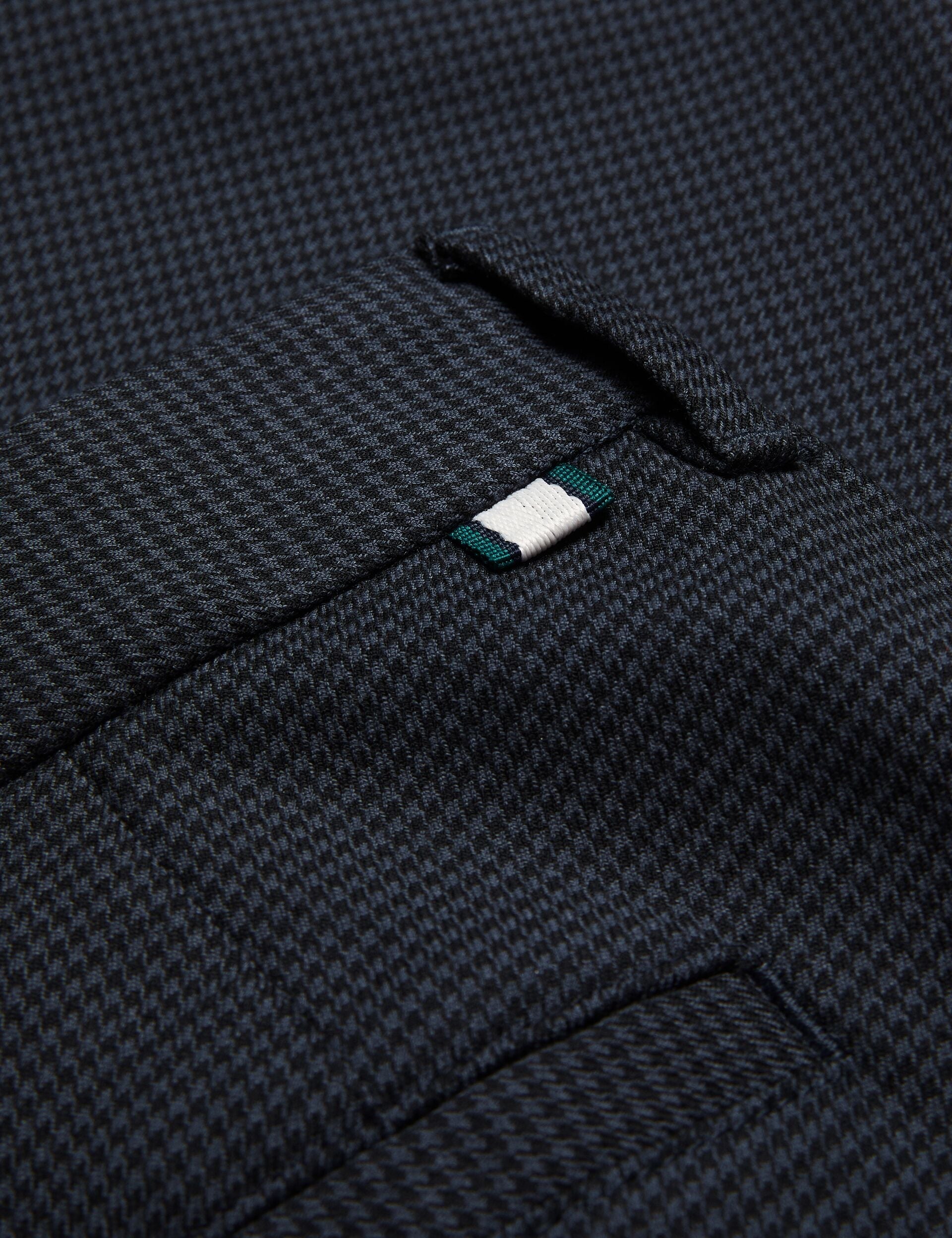 Men NOUNDS - Navy Puppytooth Check Slim Fit Pants - Ted Baker