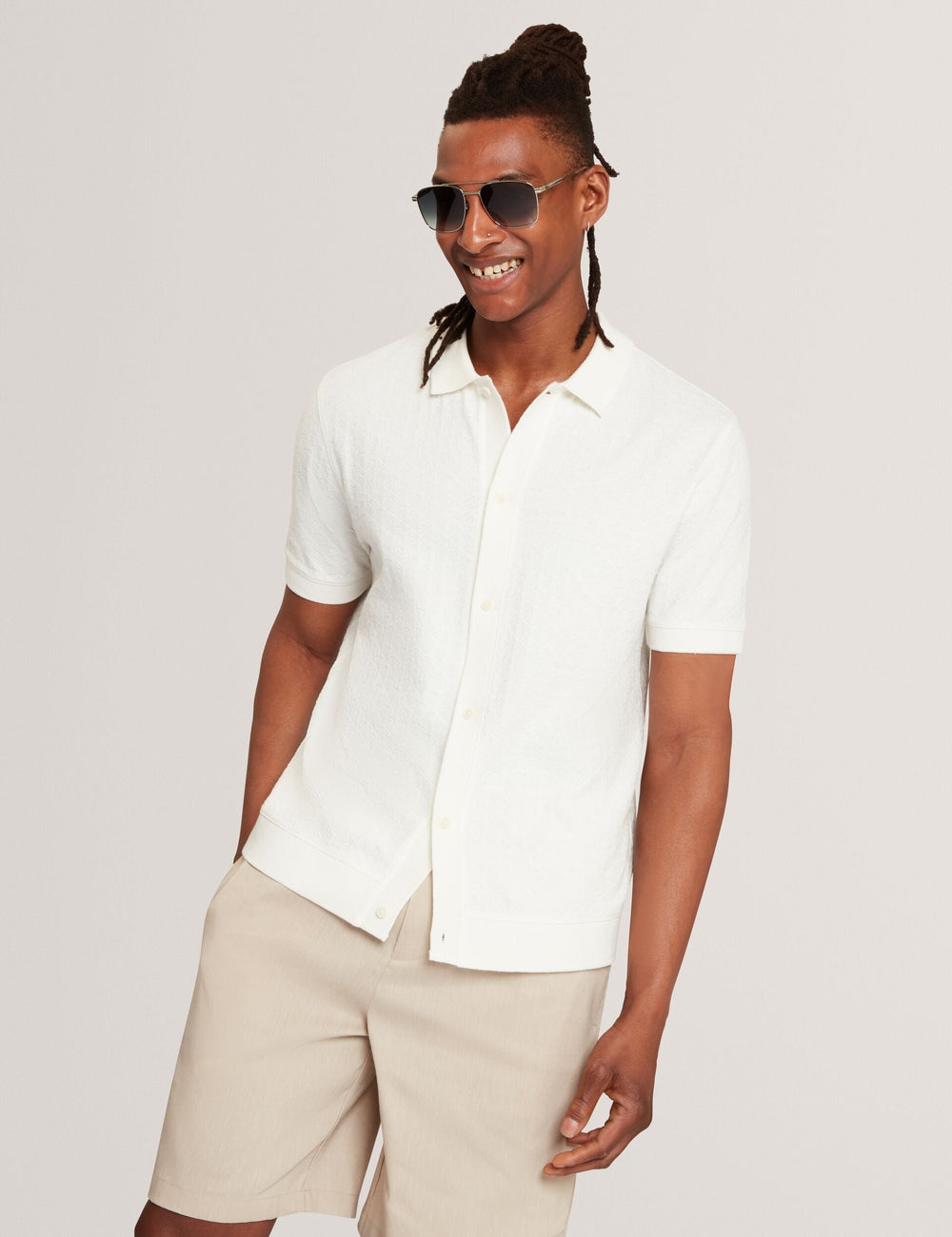 Men CULVES Relaxed Linen Blend Elasticated Shorts - Ted Baker