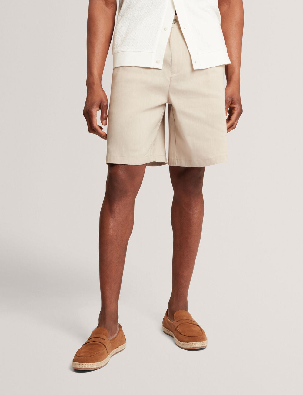 Men CULVES Relaxed Linen Blend Elasticated Shorts - Ted Baker