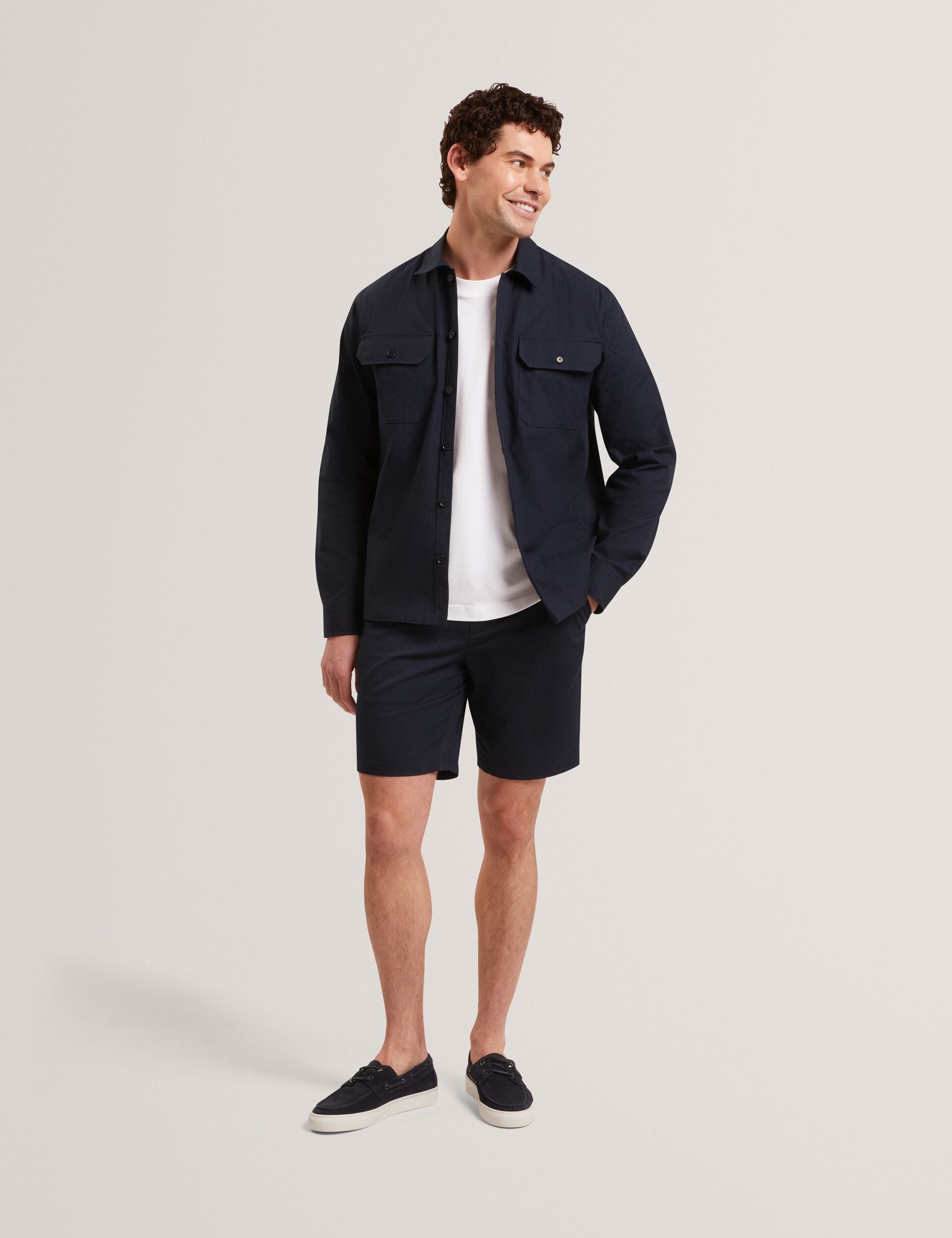 Men ILARIO - Slim Textured Chino Short - Ted Baker