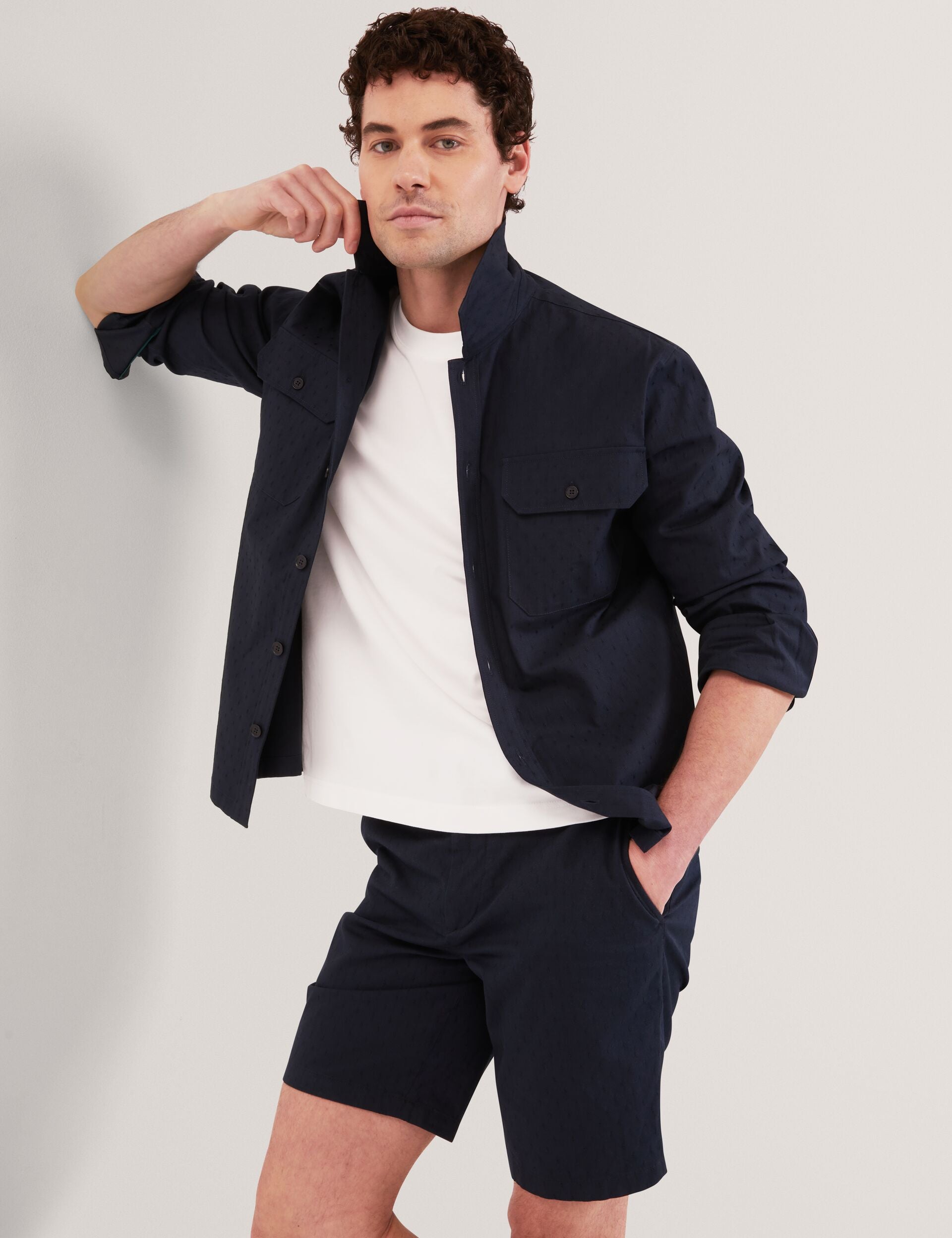Men ILARIO - Slim Textured Chino Short - Ted Baker