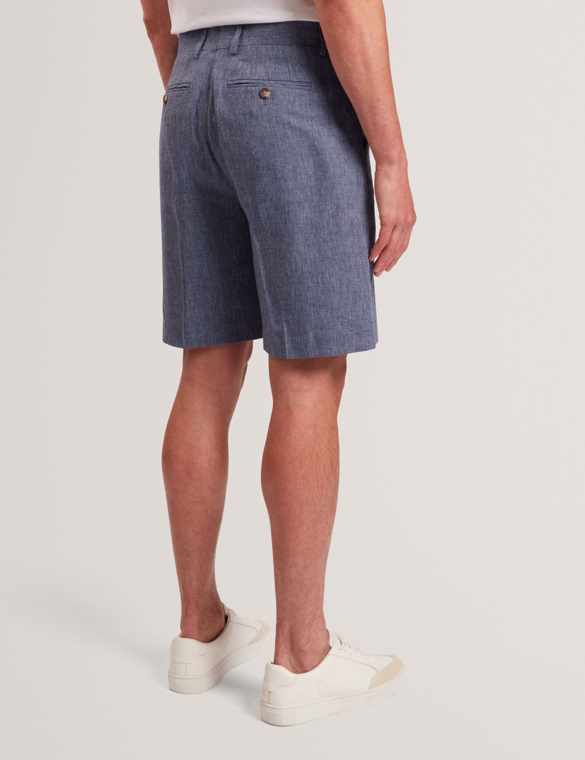 Men GIVRAN Slim Fit Linen Blend Tailored Shorts - Ted Baker