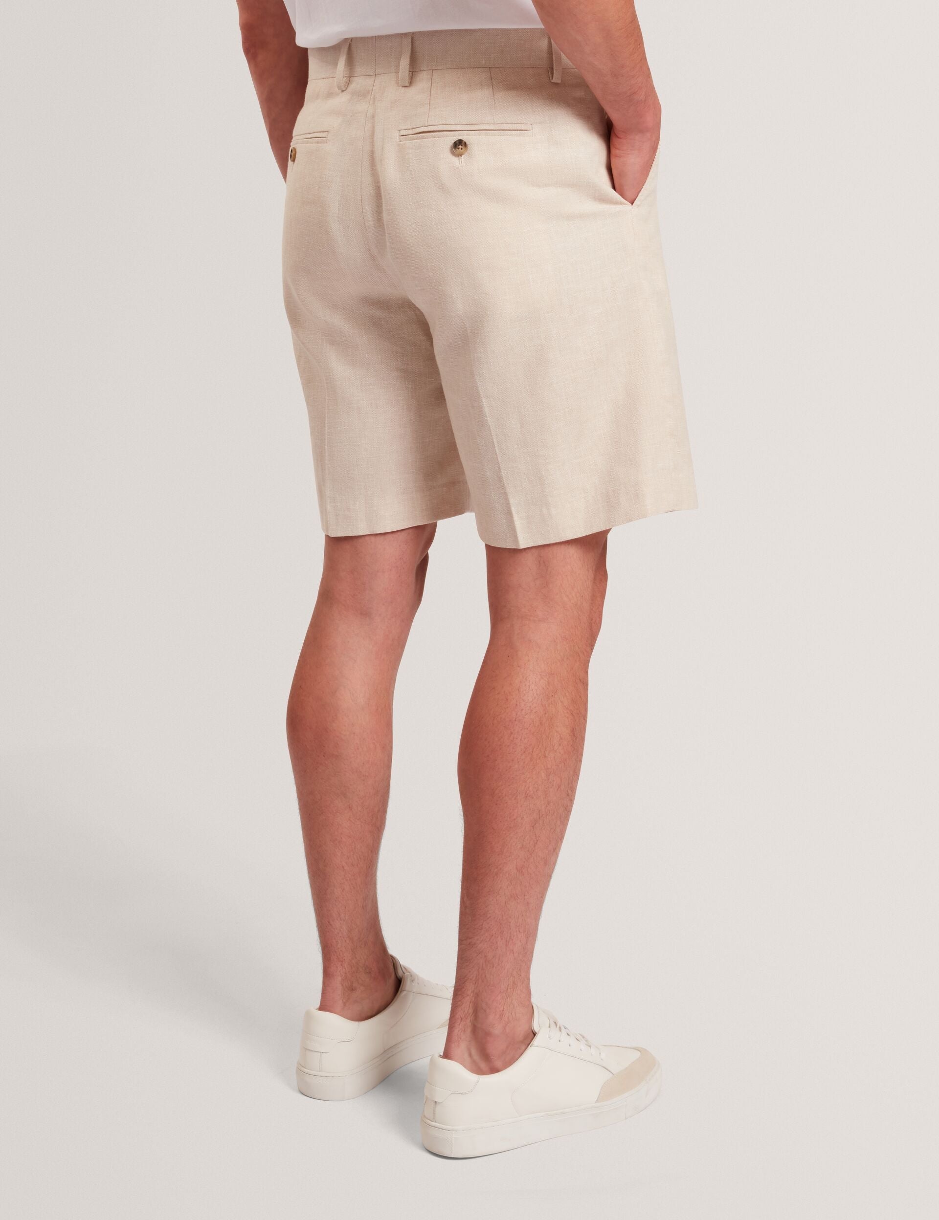Men GIVRAN Slim Fit Linen Blend Tailored Shorts - Ted Baker
