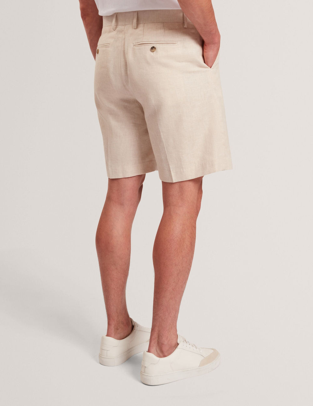 Men GIVRAN Slim Fit Linen Blend Tailored Shorts - Ted Baker