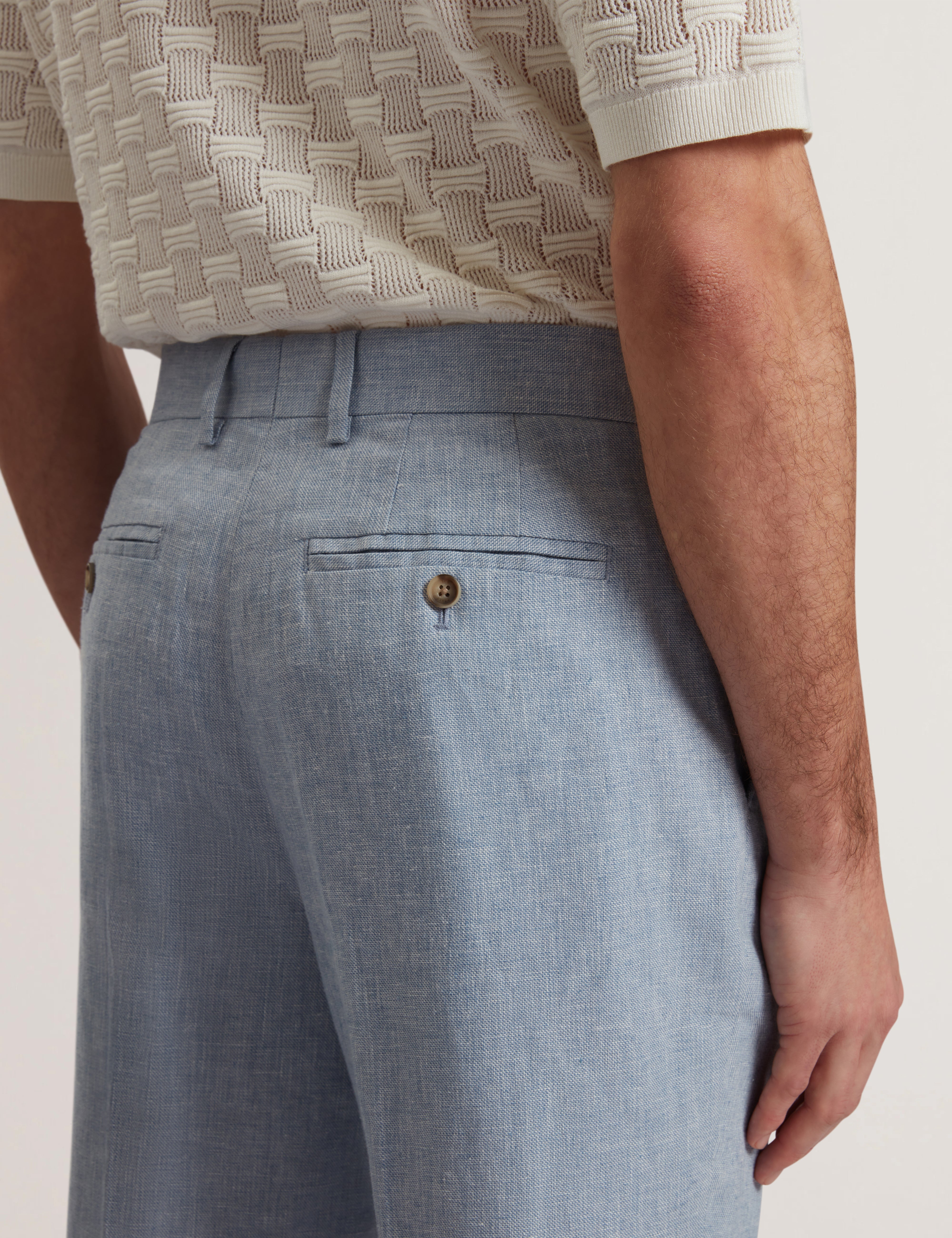 Men|Sale KENLEYS - Navy Linen Cotton Woven Tailored Shorts - Ted Baker