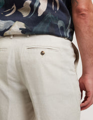 Men KENLEYS - Stone Linen Cotton Woven Tailored Shorts - Ted Baker