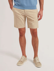 Men BARNHAM - Stone Cotton Blend Chino Shorts - Ted Baker