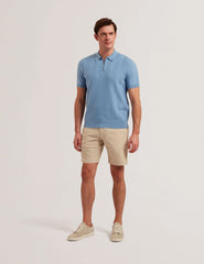 Men BARNHAM - Stone Cotton Blend Chino Shorts - Ted Baker