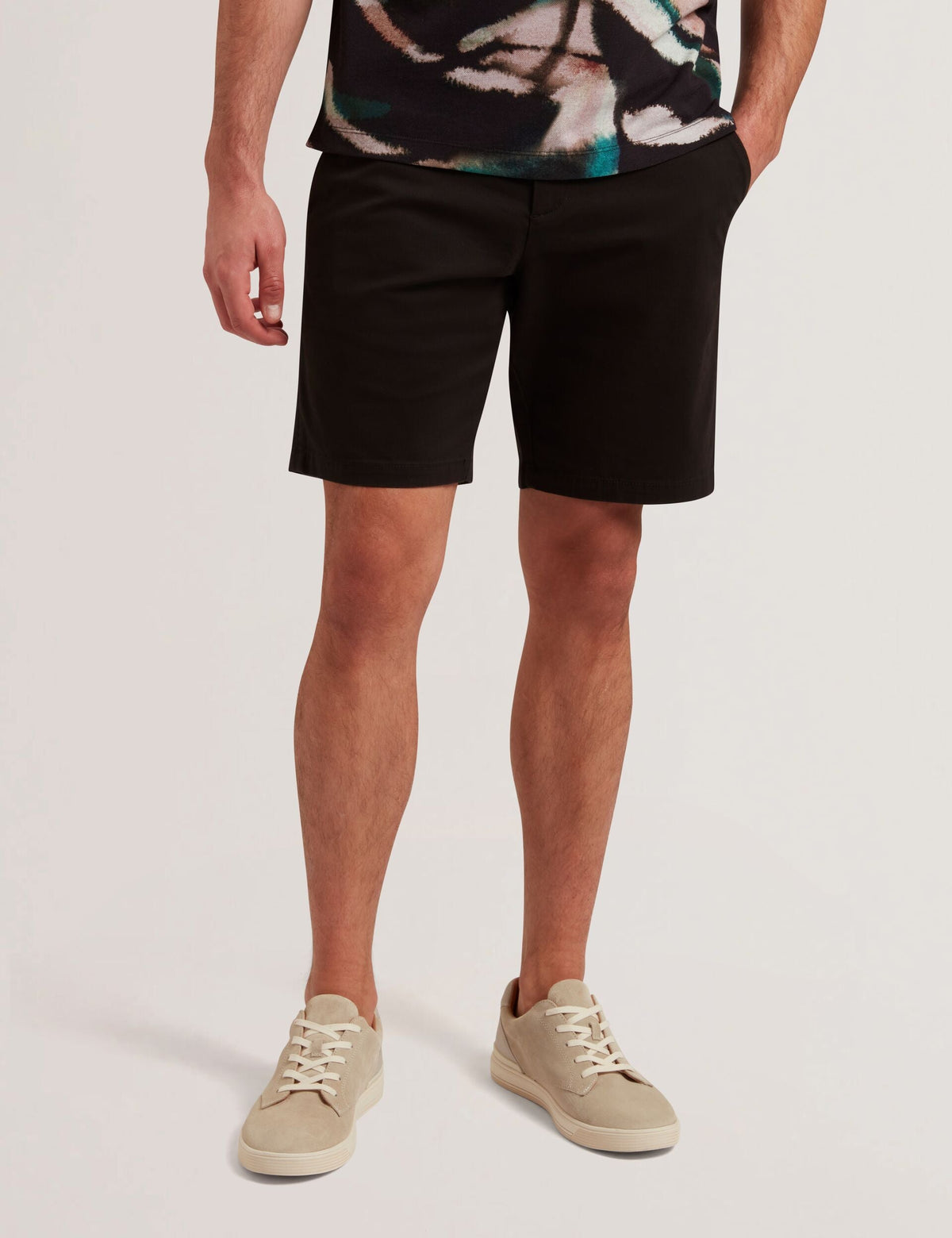 Men BARNHAM - Black Cotton Blend Chino Shorts - Ted Baker