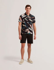 Men BARNHAM - Black Cotton Blend Chino Shorts - Ted Baker