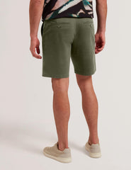 Men BARNHAM - Khaki Cotton Blend Chino Shorts - Ted Baker