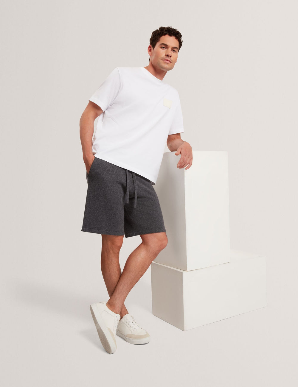 Men OWAINE Wool Knit Straight Leg Shorts - Ted Baker