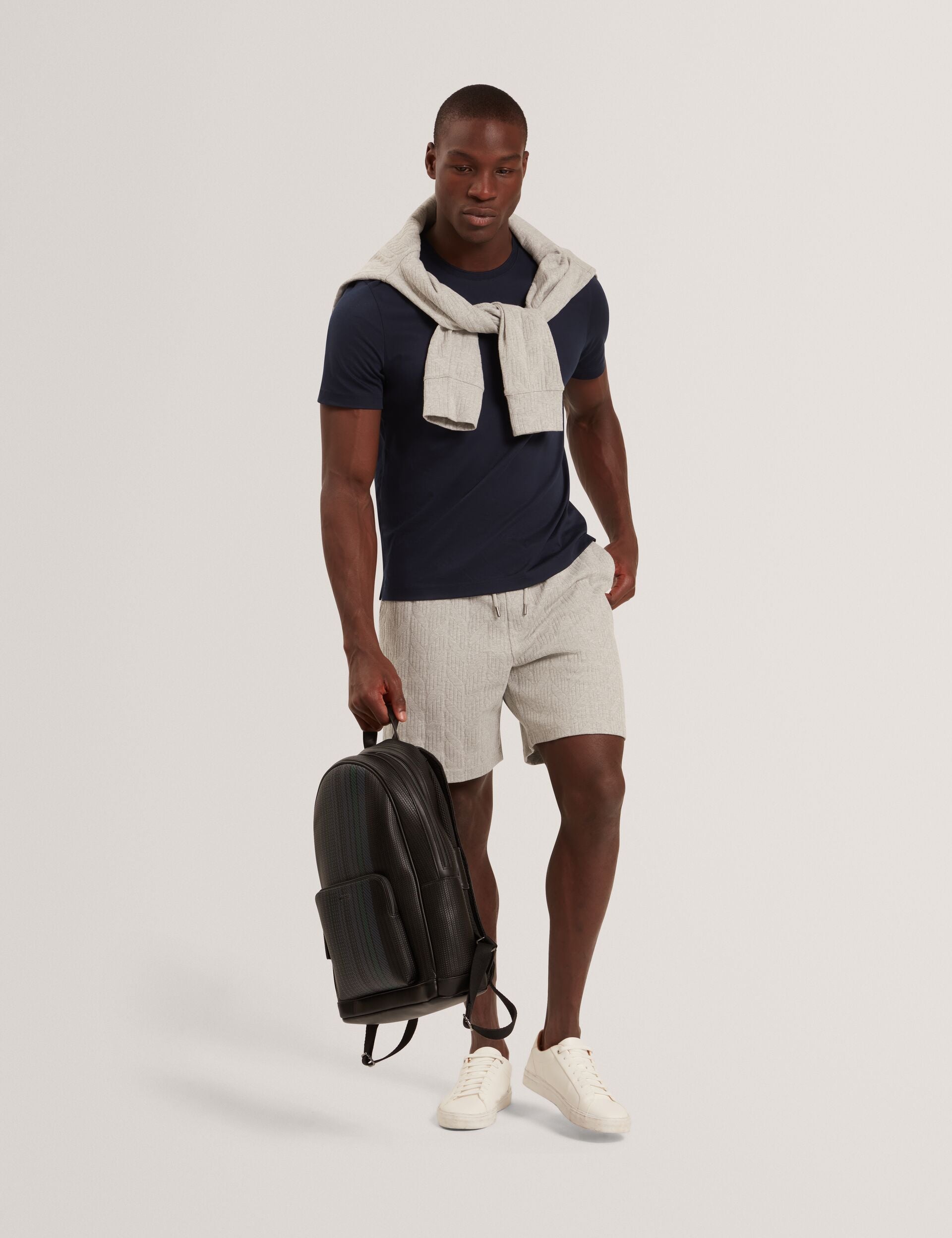 Men CORWIAS Cable Texture Pull-On Relaxed Shorts - Ted Baker