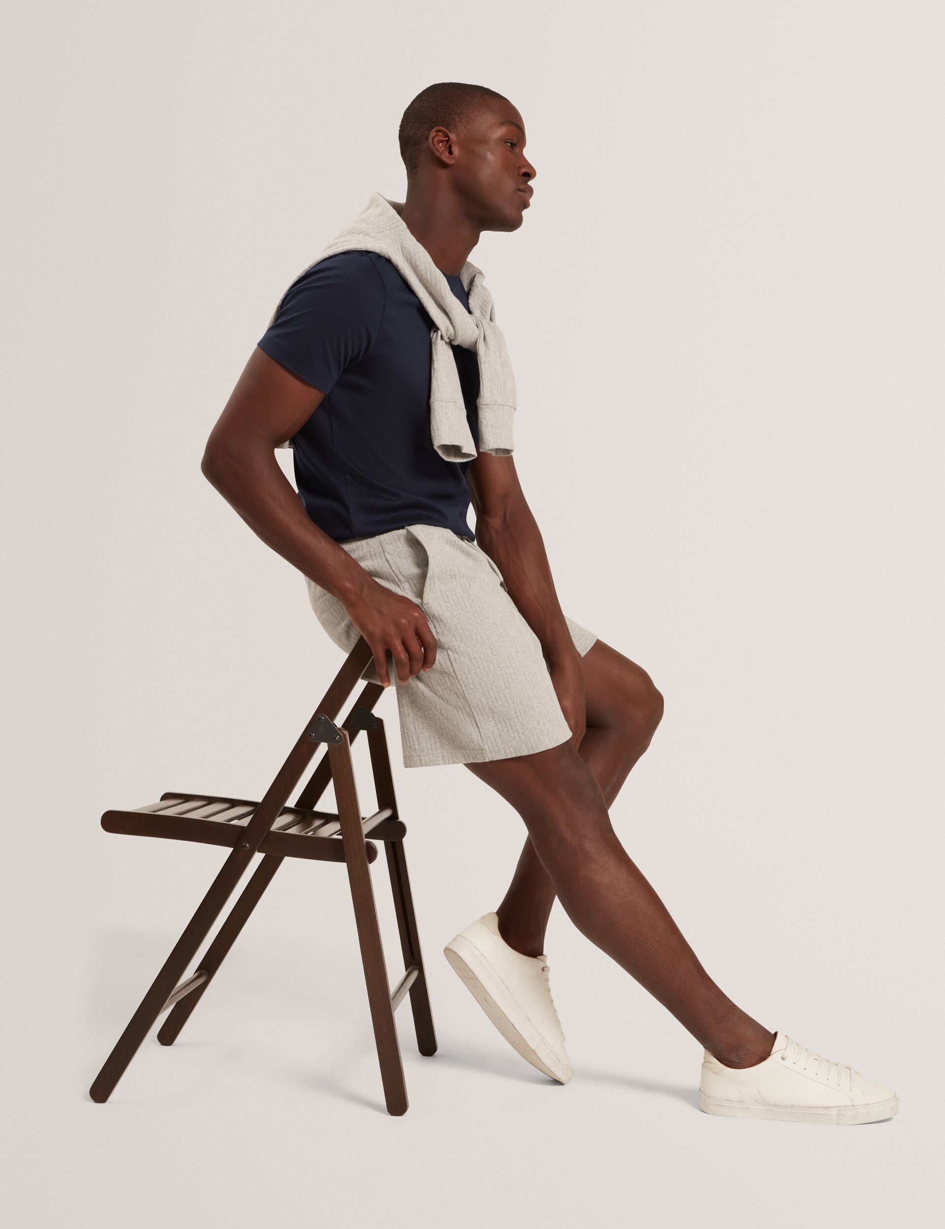 Men CORWIAS Cable Texture Pull-On Relaxed Shorts - Ted Baker