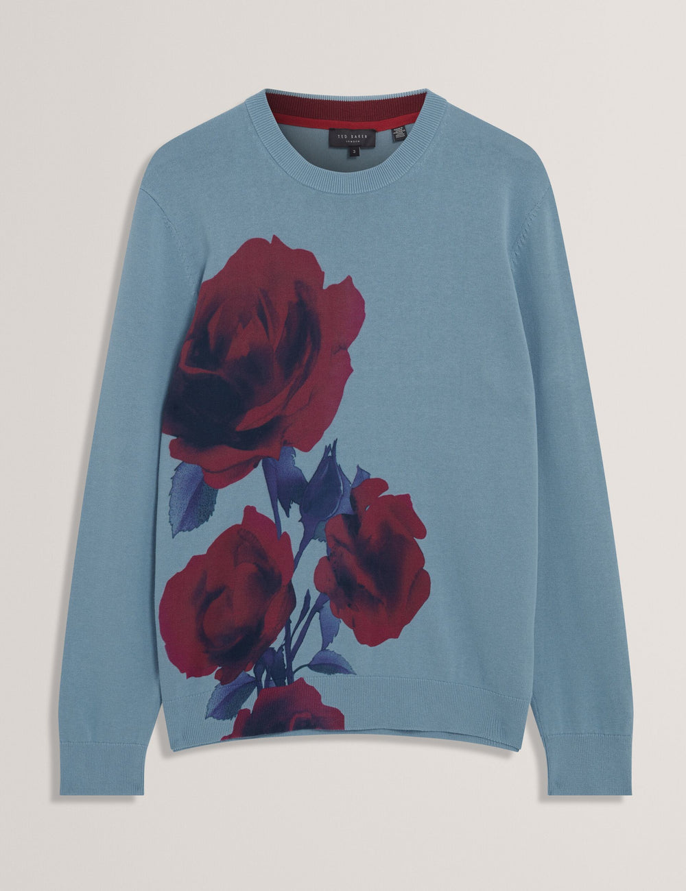 Men|Sale THALIO Rose Graphic Fine Knit Crew Neck Jumper - Ted Baker